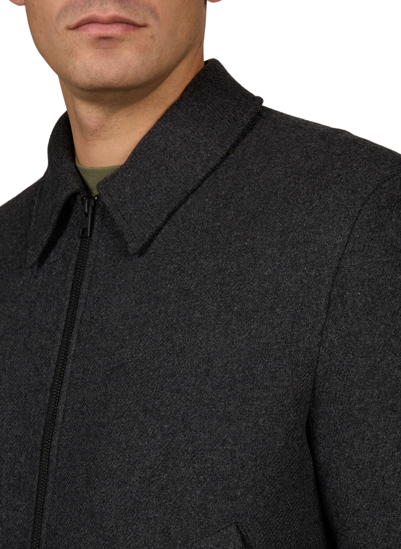 Straight wool blend jacket CLOSED Black