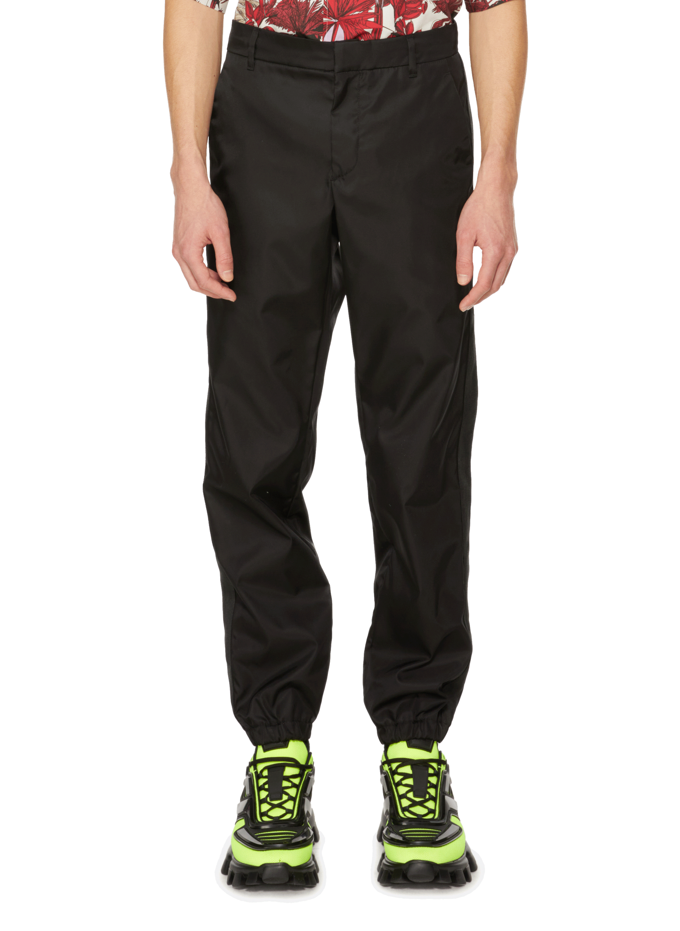 PRADA Straight trousers gathered at the ankle Black