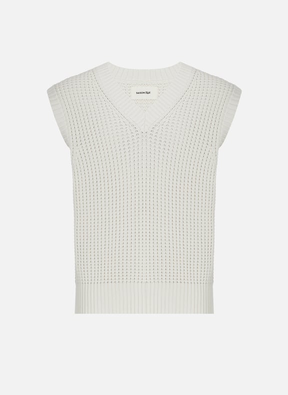 Pull en tricot sans manches Beige by SAISON 1865 SAISON 1865 Pull en tricot sans manches Beige