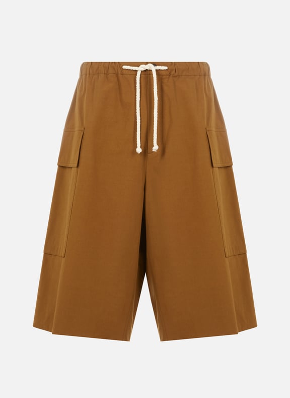 Loose-fitting cotton Bermuda shorts Brown by JIL SANDER JIL SANDER Loose-fitting cotton Bermuda shorts Brown