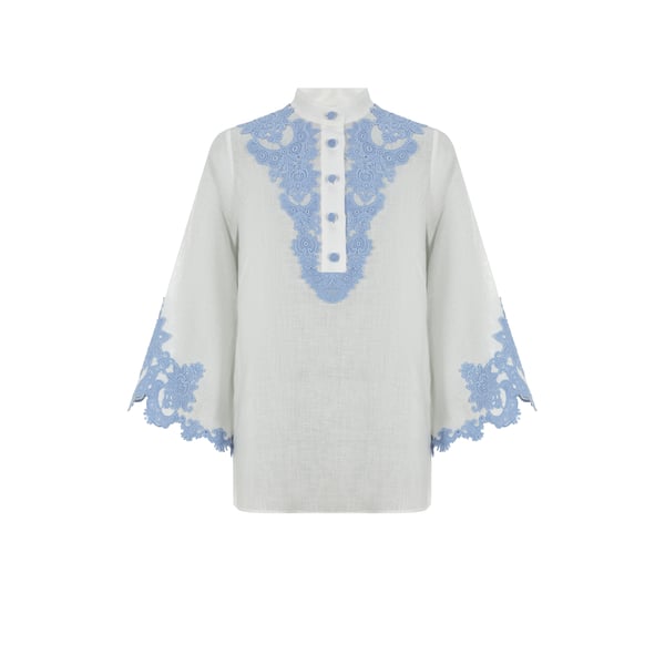 Blouse brodé en lin