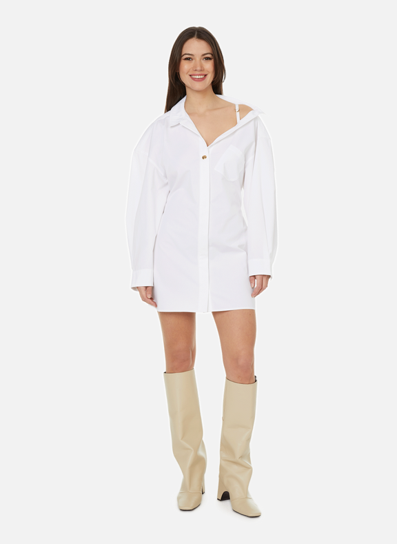 JACQUEMUS La mini robe chemise Blanc