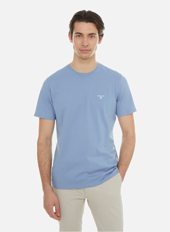 T-shirt uni en coton Bleu by BARBOUR BARBOUR T-shirt uni en coton Bleu