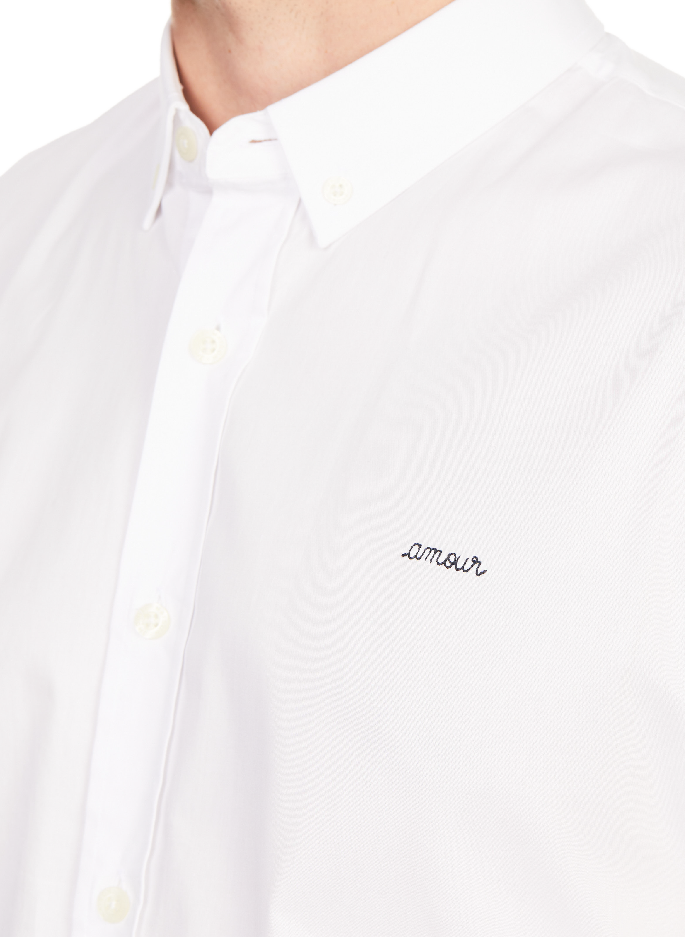Long-sleeved cotton shirt White