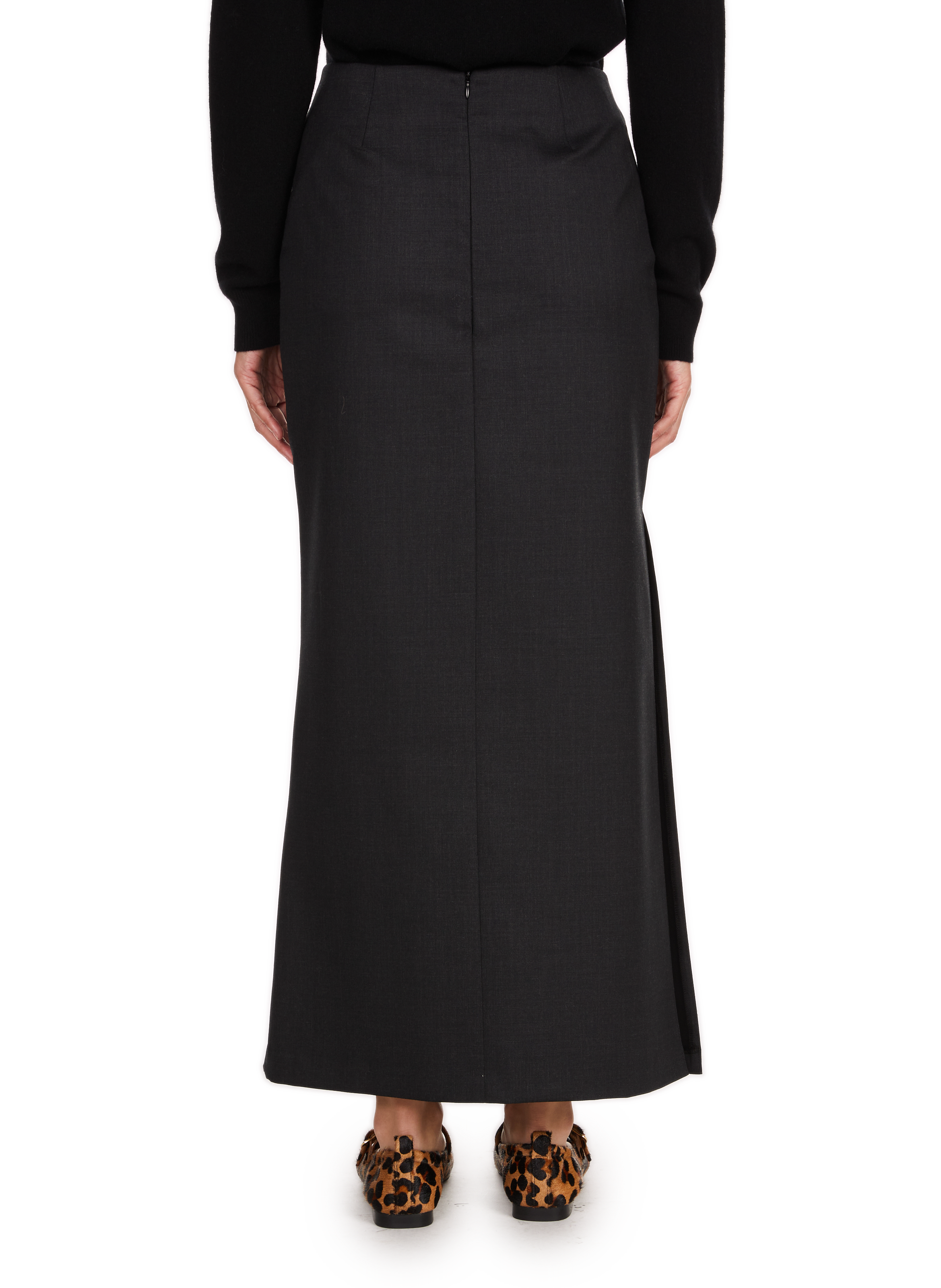 Long wool blend skirt SAISON 1865 Grey