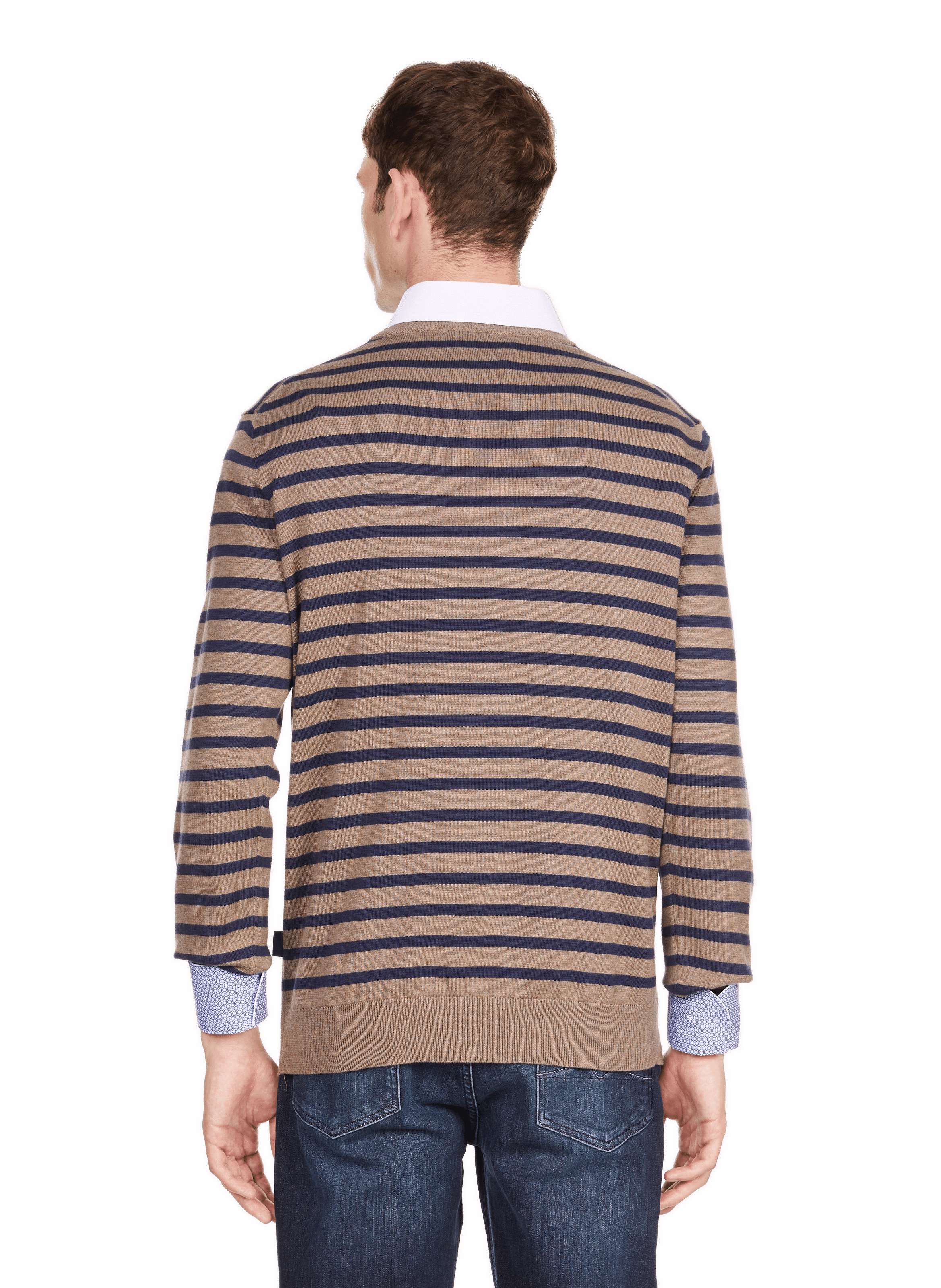 Pull rayé en coton et en soie FACONNABLE Multicolore