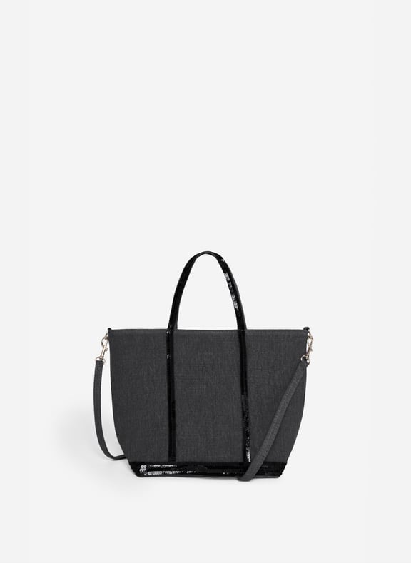 Cabas s zippé en lin Noir by VANESSA BRUNO VANESSA BRUNO Cabas s zippé en lin Noir
