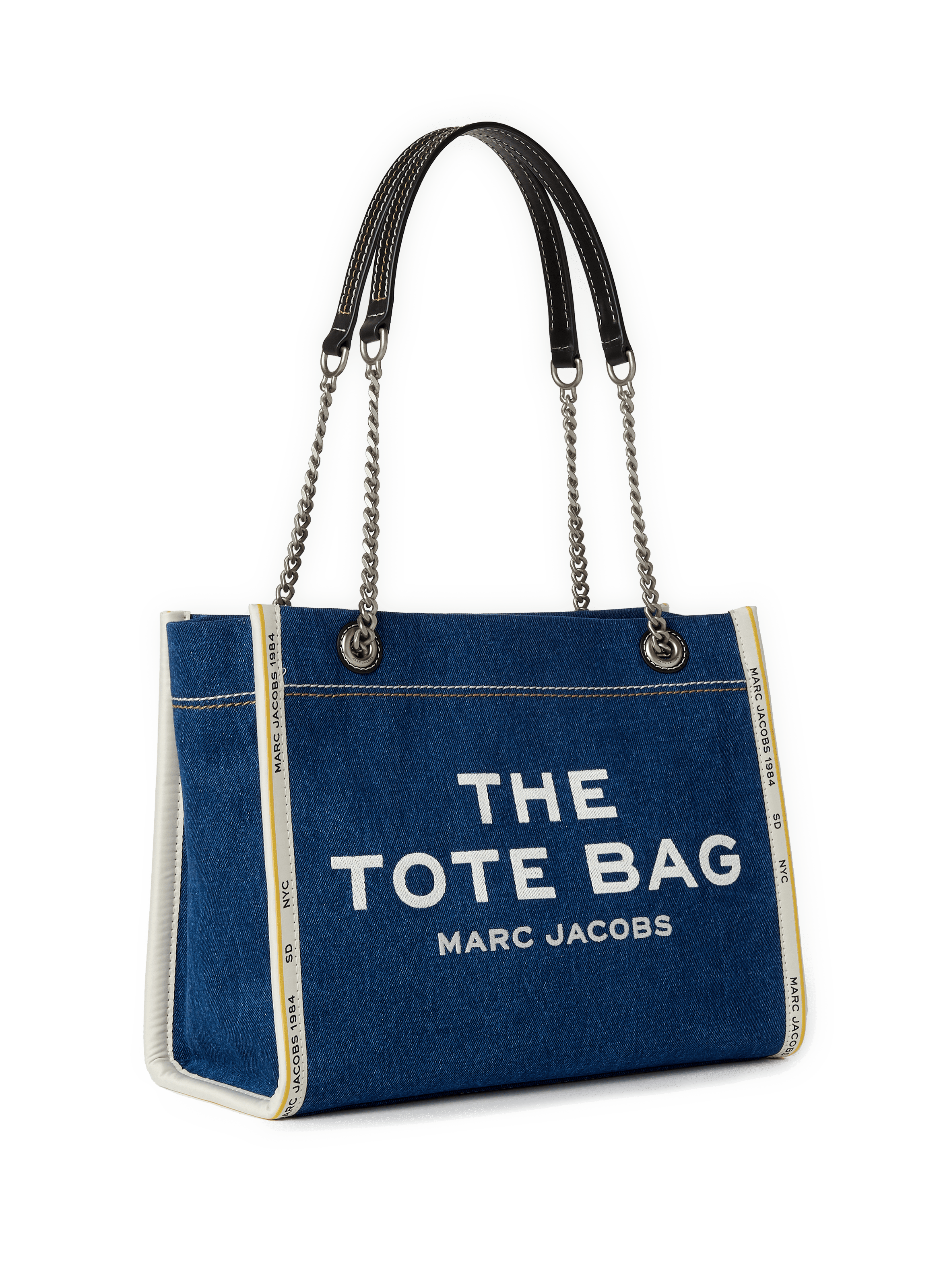 Sac cabas The Denim Chain Medium Tote Bag MARC JACOBS Bleu