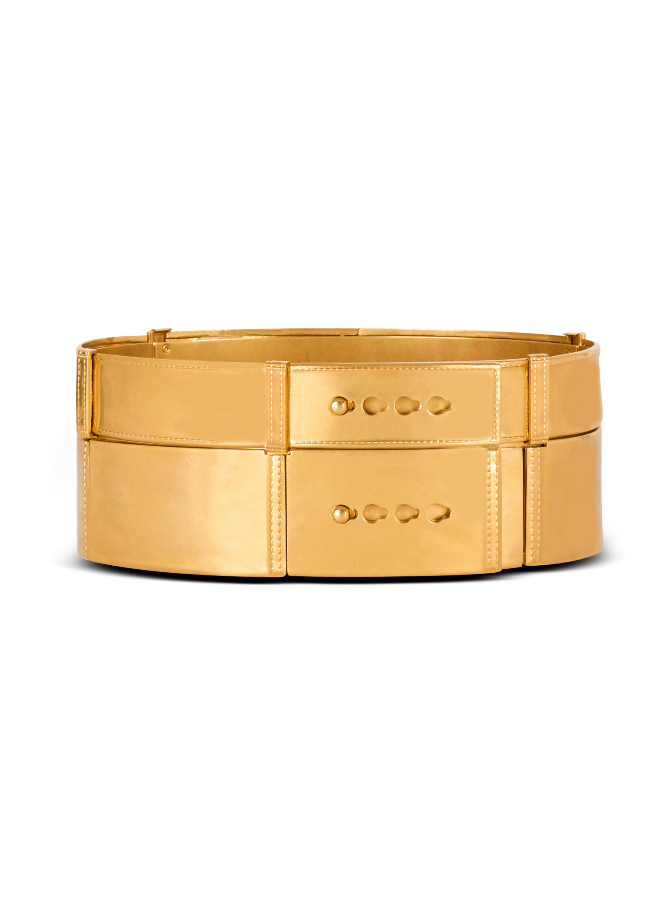 Ceinture avec trompe-l'œil denim en laiton BALMAIN Doré