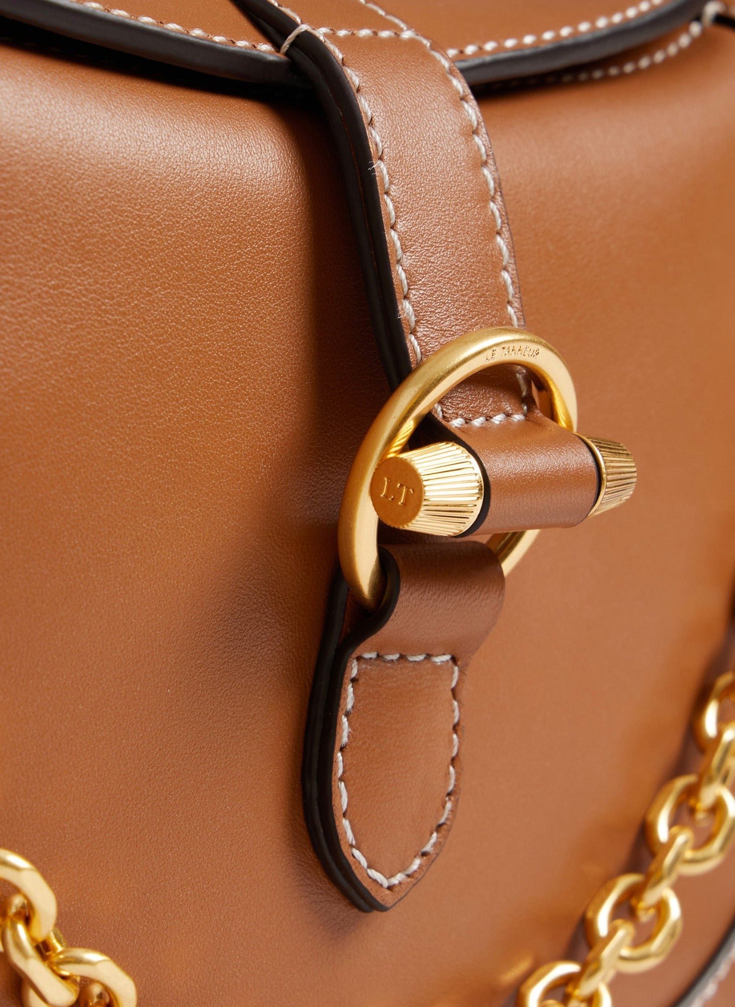 Petit sac bandoulière pia en cuir lisse LE TANNEUR Marron