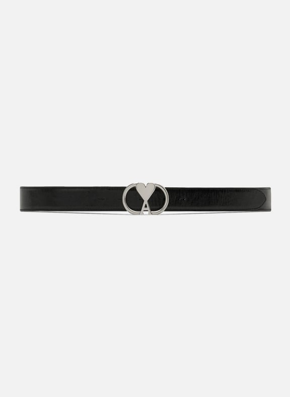 Ceinture ami de coeur boucle ovale 30 mm unisexe Noir by AMI PARIS AMI PARIS Ceinture ami de coeur boucle ovale 30 mm unisexe Noir