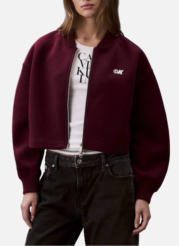 Bomber en scuba Rouge by CALVIN KLEIN CALVIN KLEIN Bomber en scuba Rouge