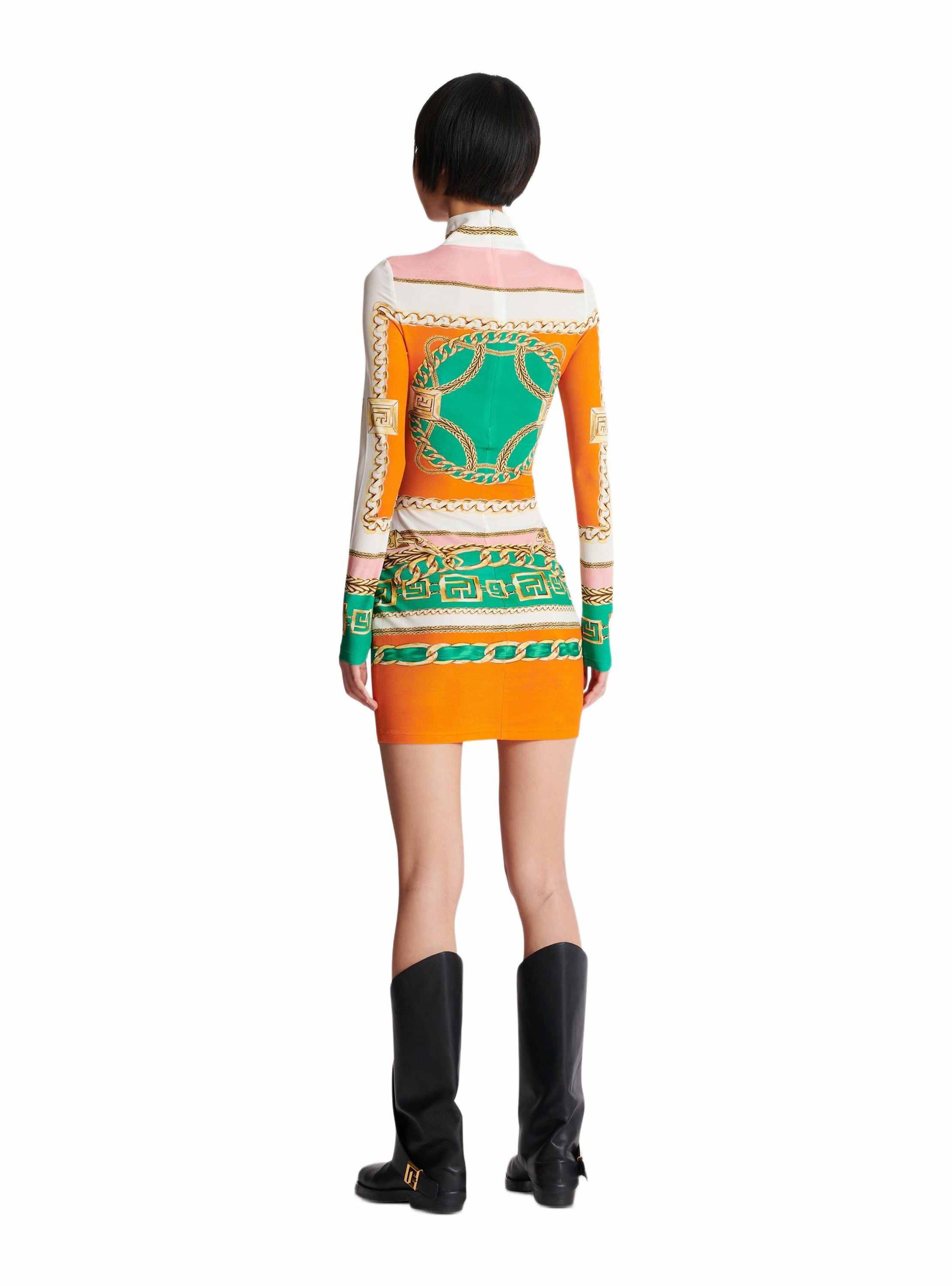 Robe bodycon courte imprimée motif balmain foulard BALMAIN Multicolore