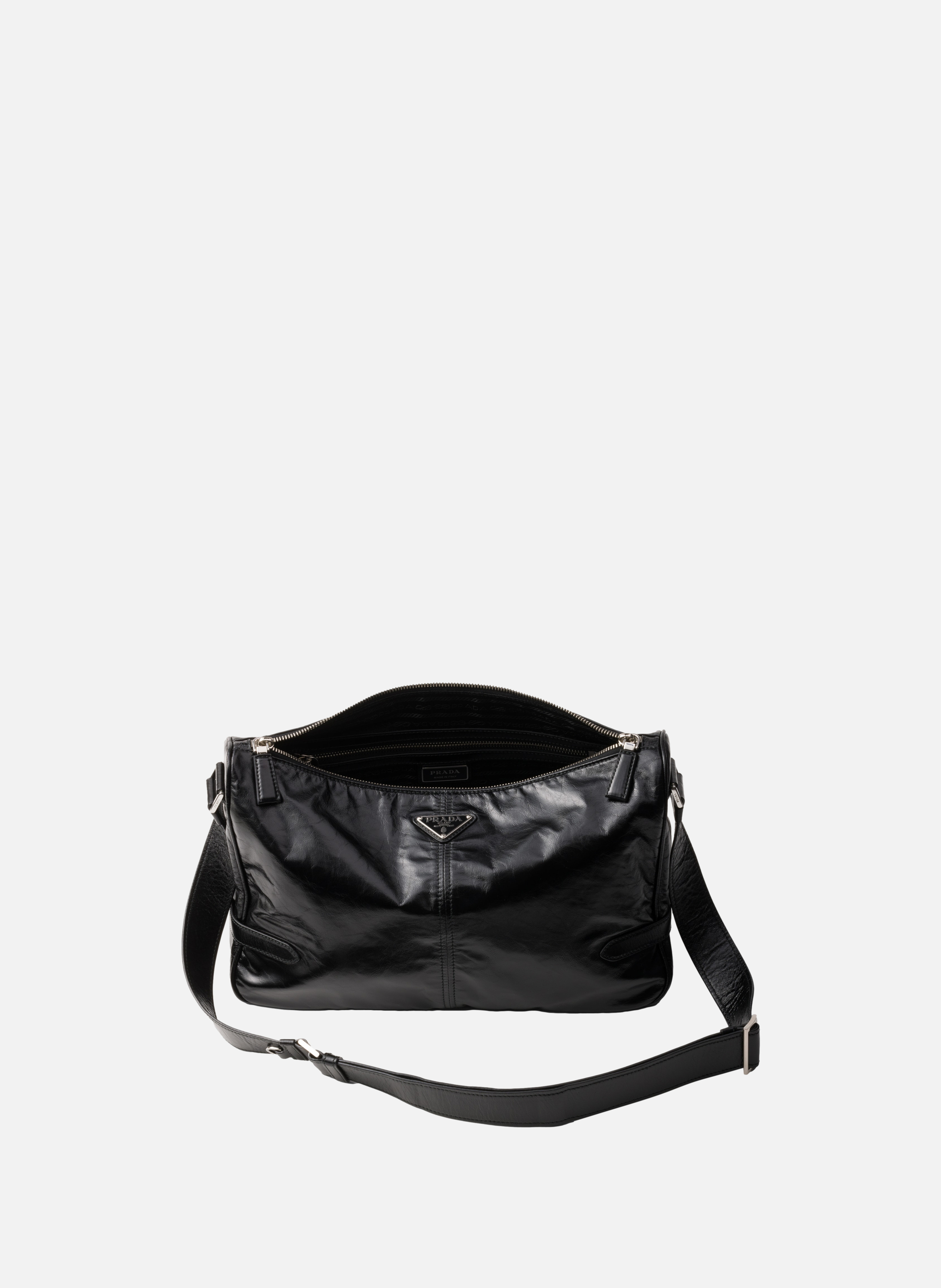 Sac à bandoulière en cuir PRADA Noir