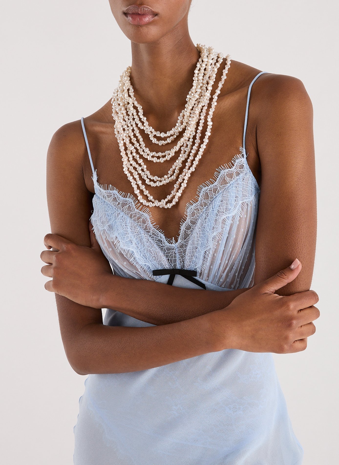 Collier multi-rangs en perles AU PRINTEMPS PARIS Blanc