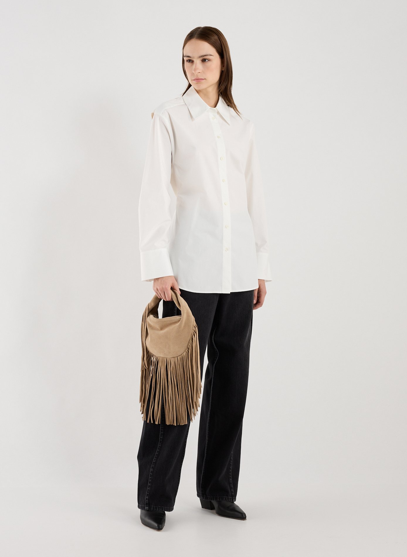 Silk poplin shirt ROHE FRAMES White