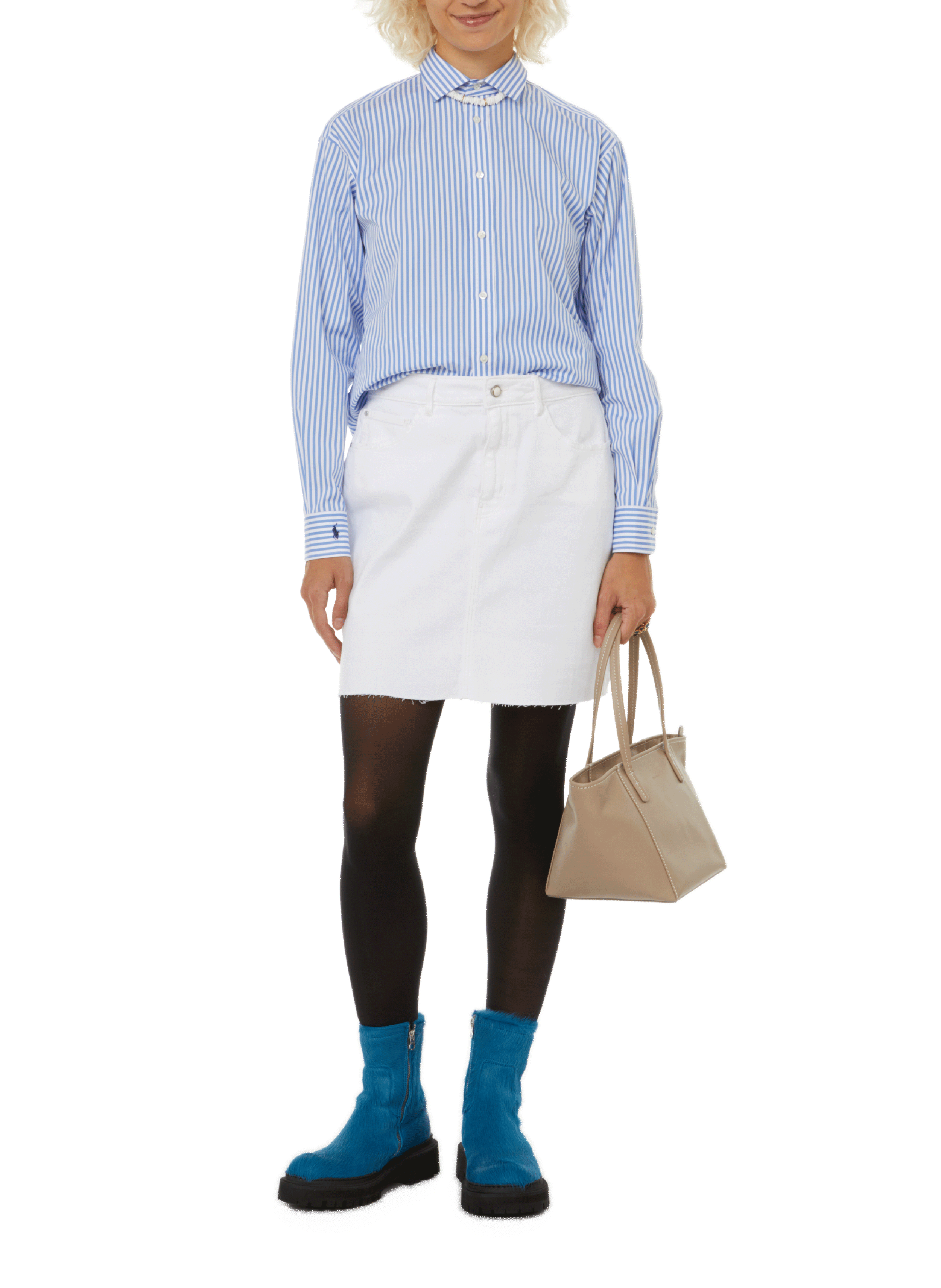 Sac à man en cuir  BY FAR Beige