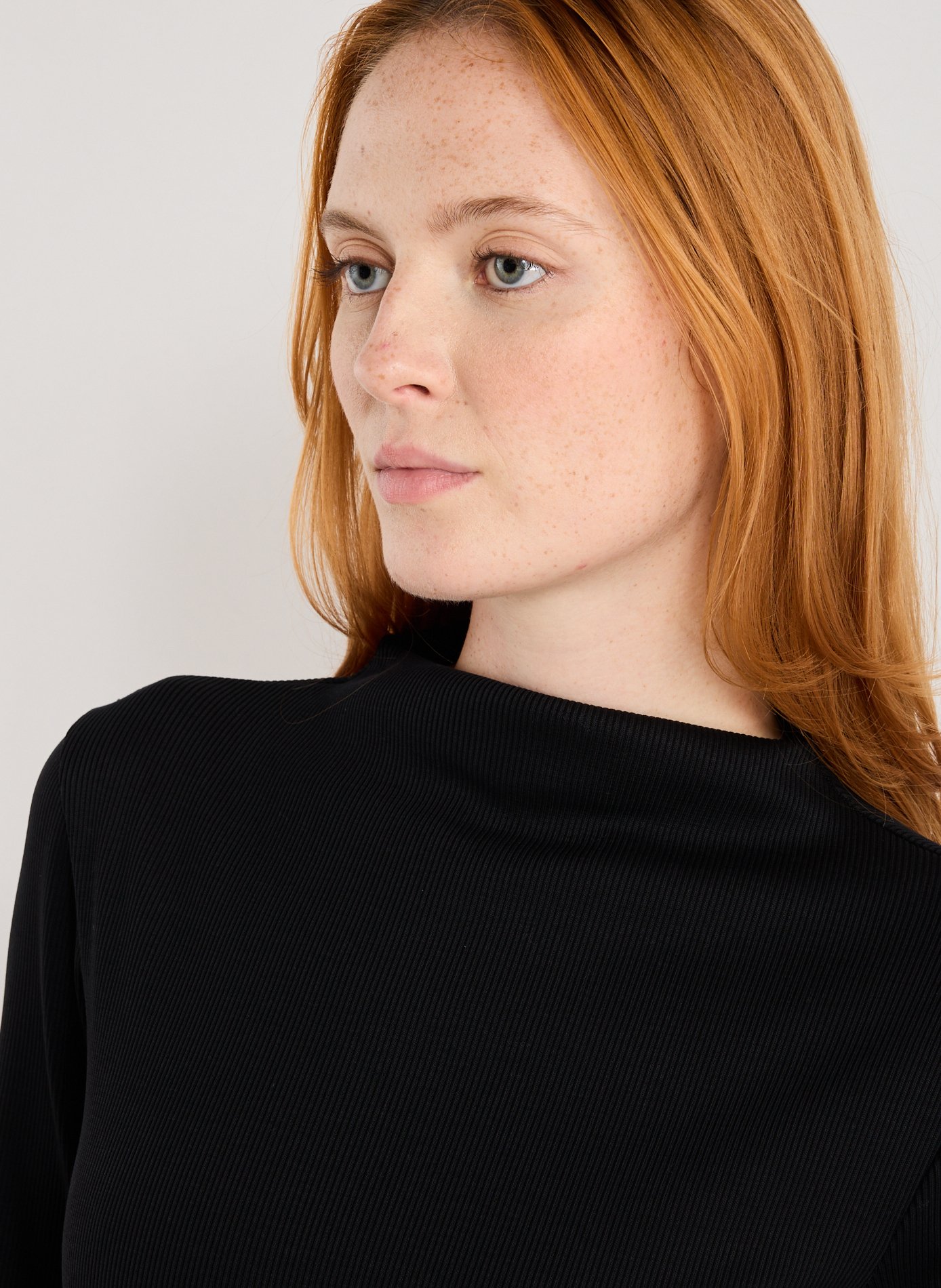 Midi dress with a full skirt in blended cotton MARQUES ALMEIDA Black