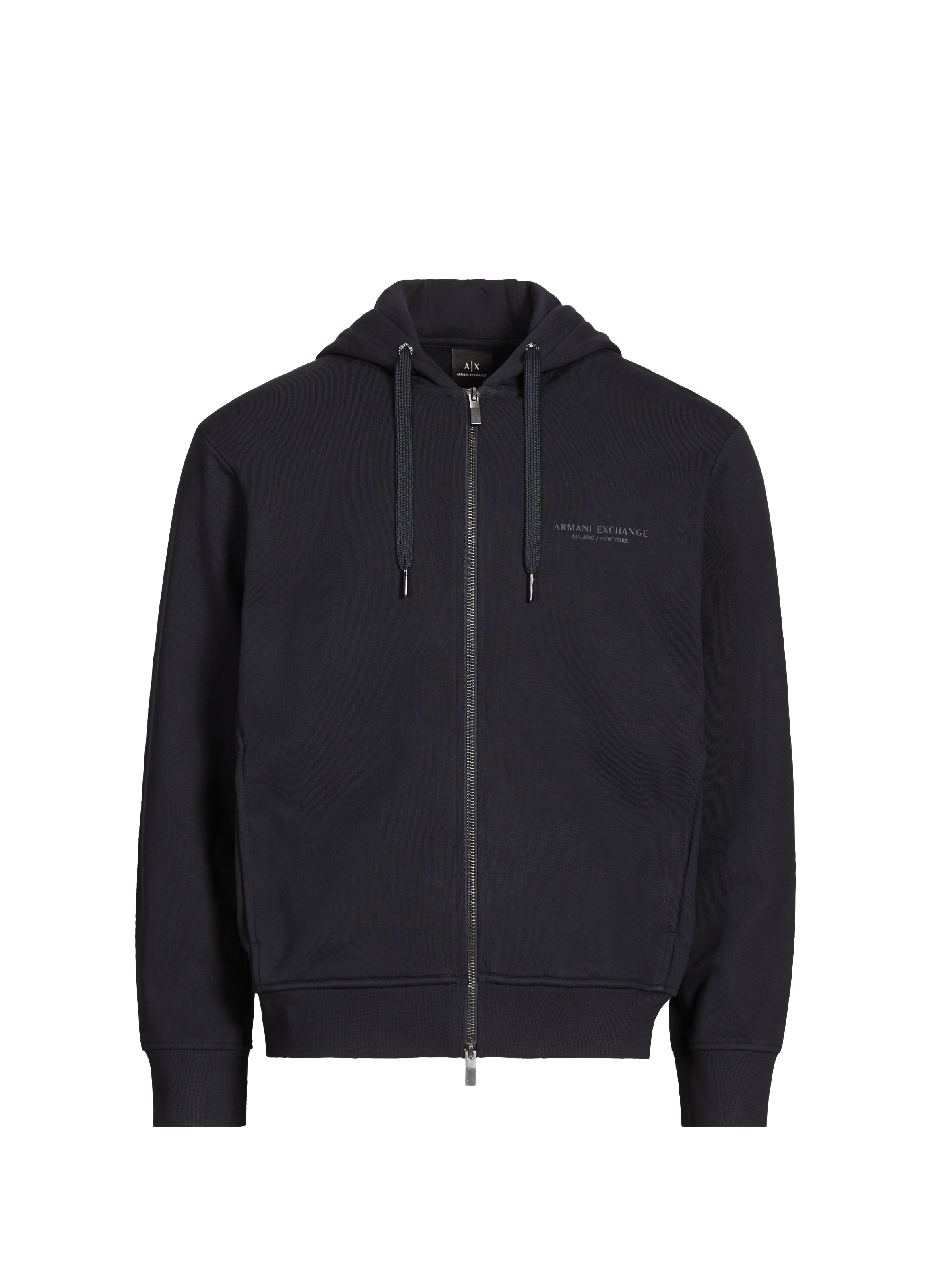 ARMANI EXCHANGE Cotton Hooded Sweatshirt Blue