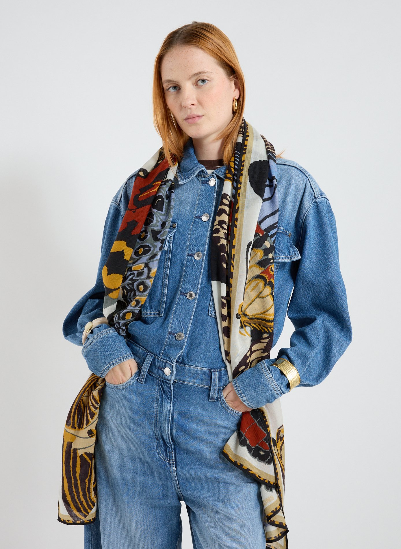 Écharpe à imprimé en laine INOUITOOSH Multicolore