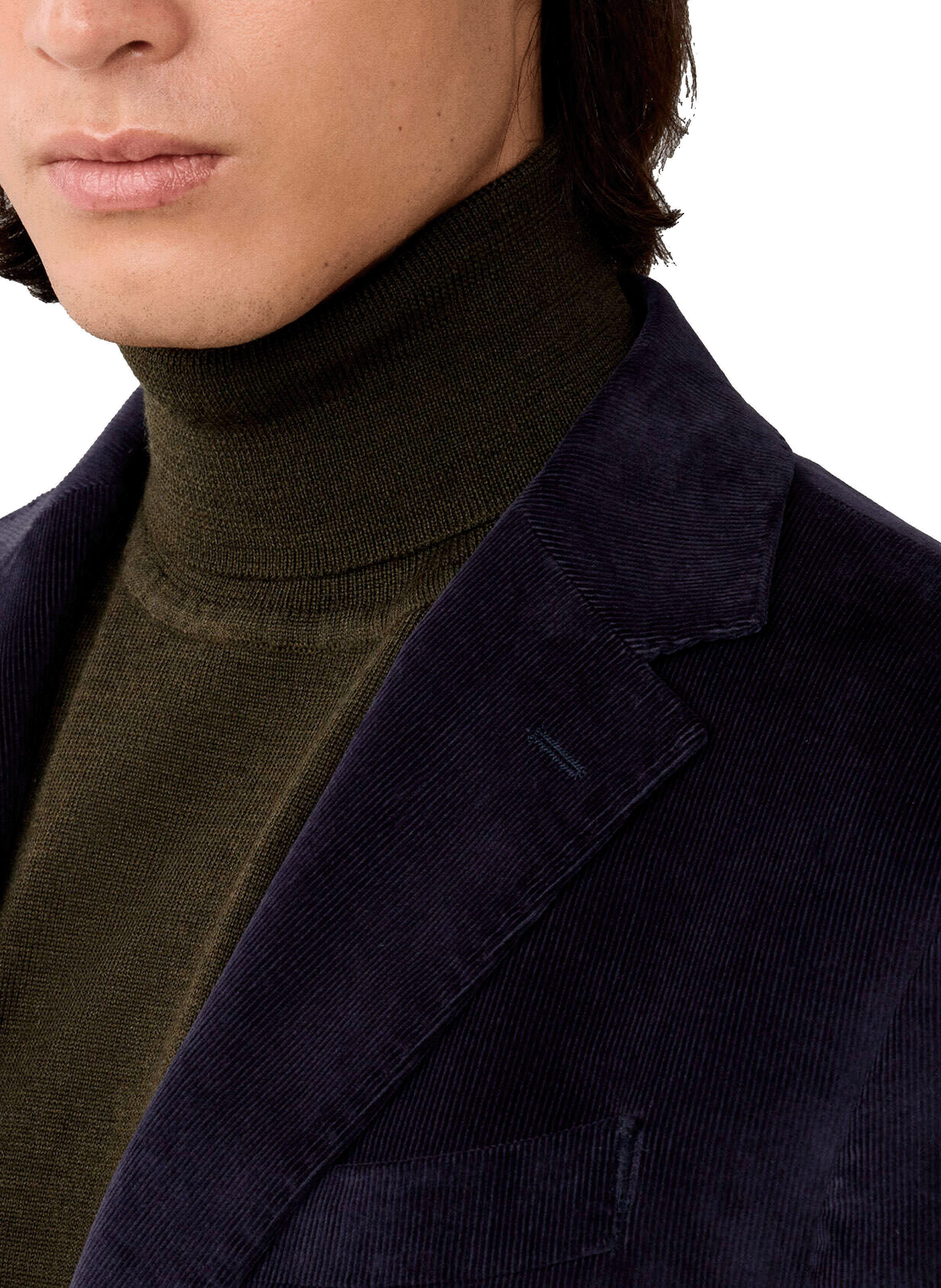 Blazer col tailleur en coton mélangé FACONNABLE Bleu