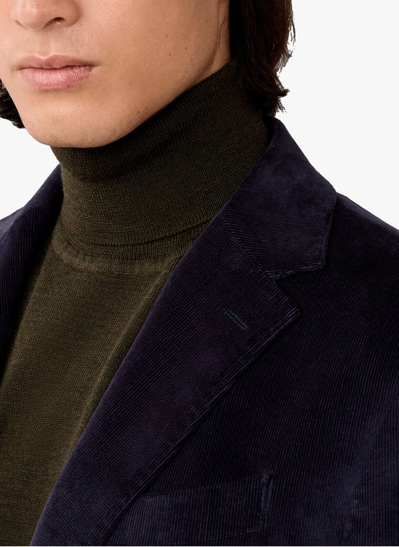 Blazer col tailleur en coton mélangé | Bleu by FACONNABLE Blazer col tailleur en coton mélangé Bleu