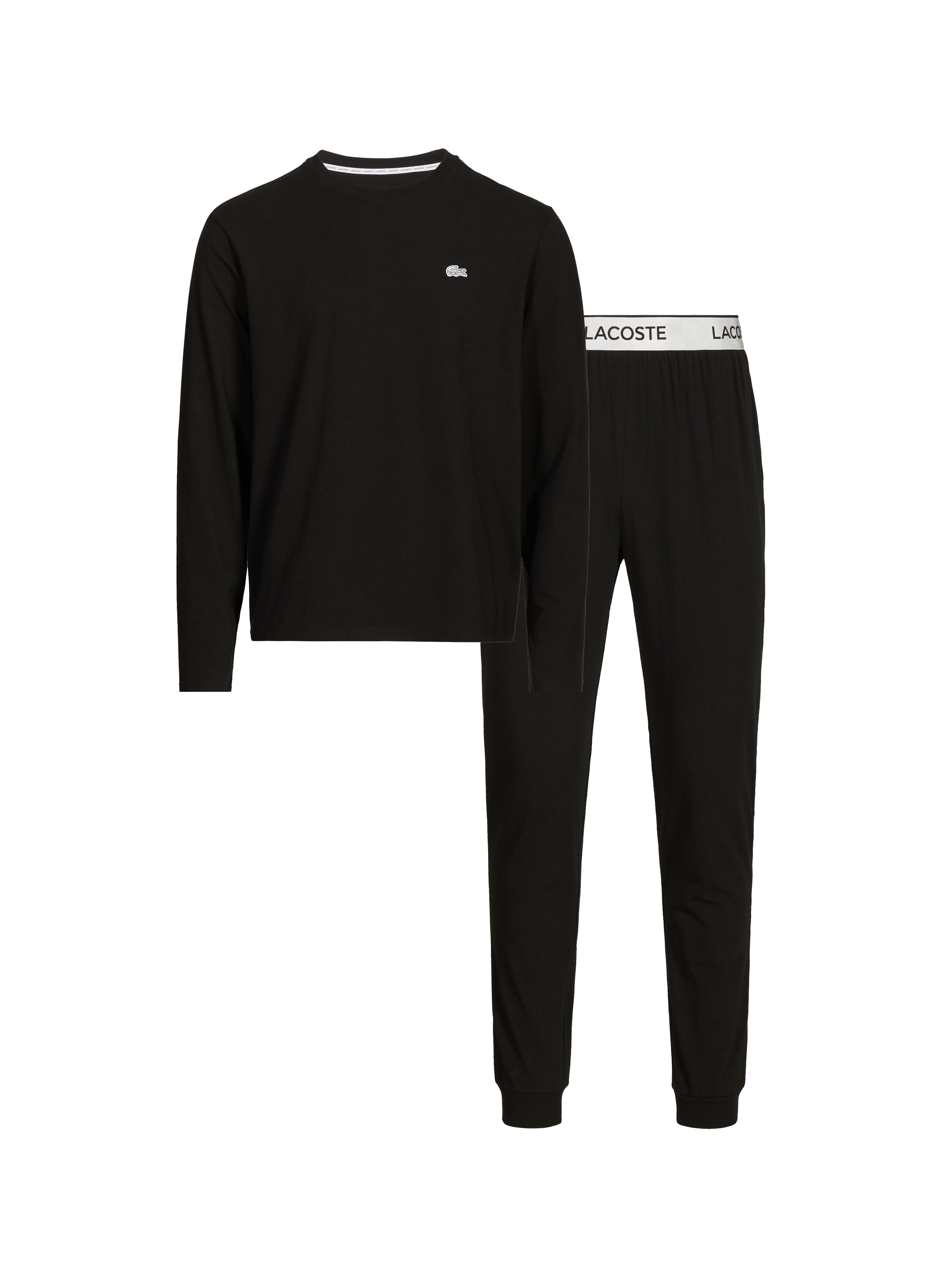 LACOSTE Ensemble pyjama long en coton mélangé Noir
