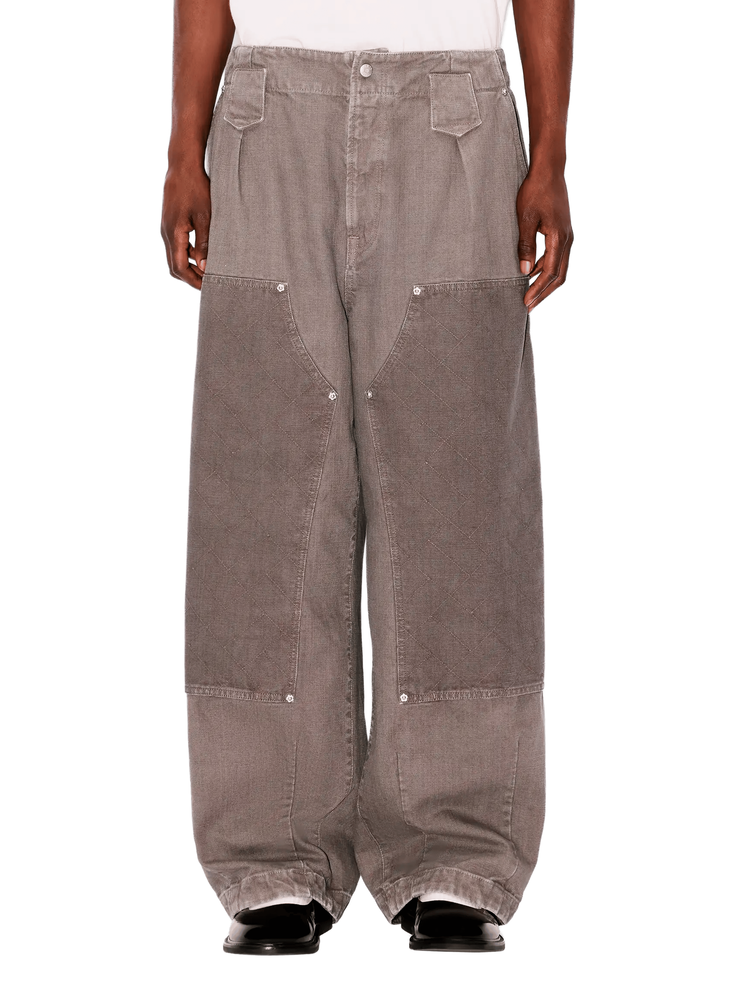 KENZO Pantalon large avec empiècements Marron