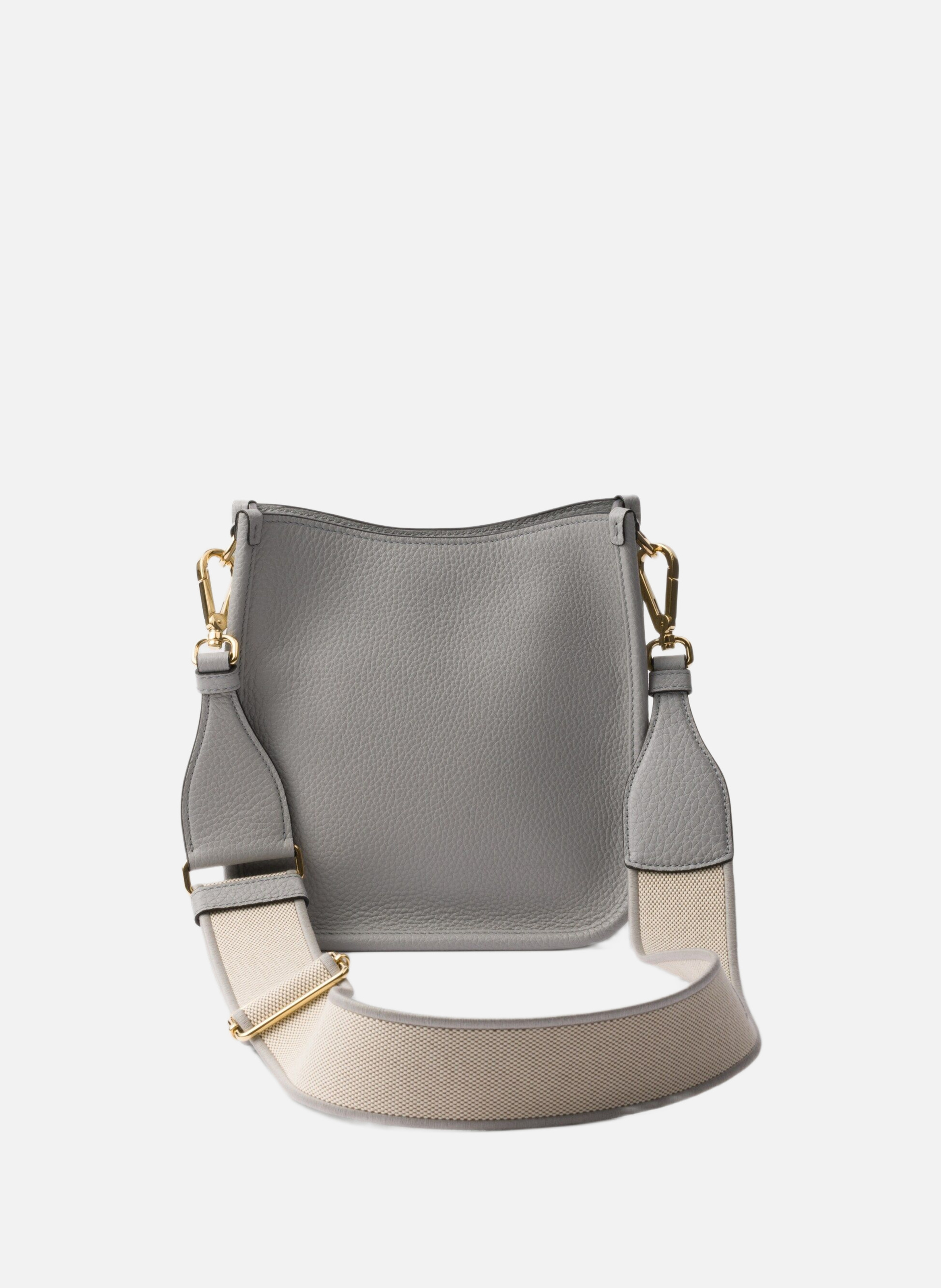 Mini sac porté épaule en cuir PRADA Gris