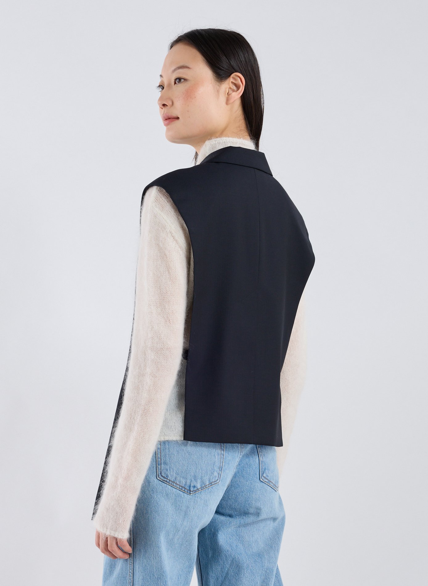 Gilet ajusté à côtés ouverts ADOLFO DOMINGUEZ Bleu