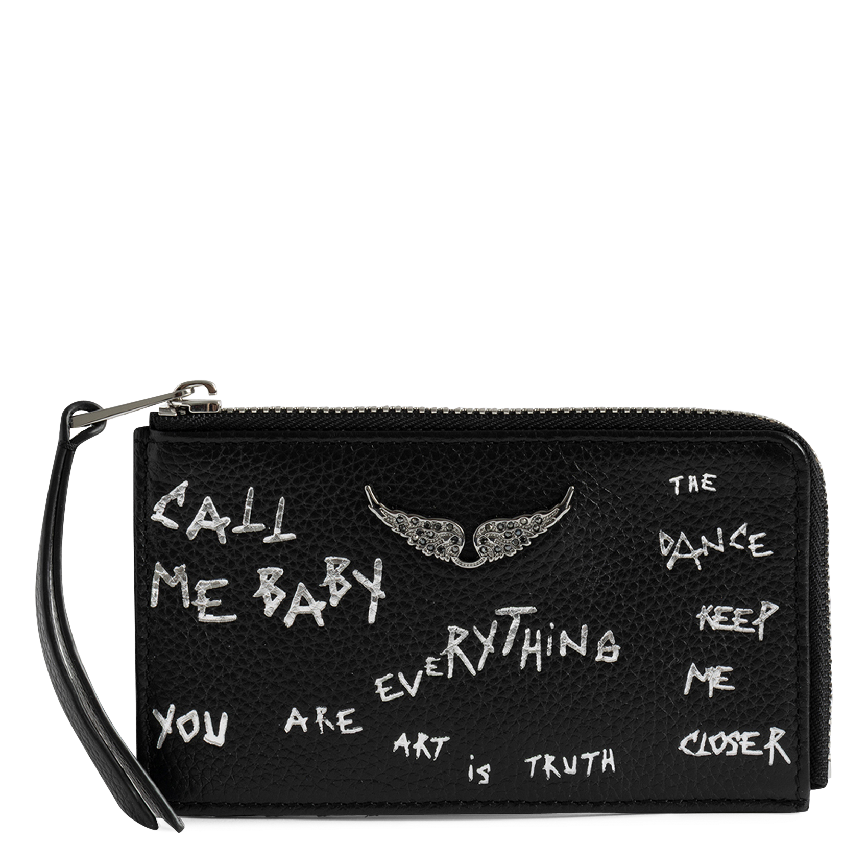 Porte-cartes en cuir imprimé zv card ZADIG&VOLTAIRE Noir