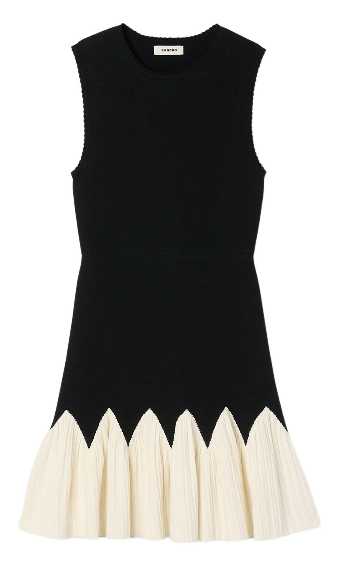 Robe courte col rond en maille SANDRO Noir