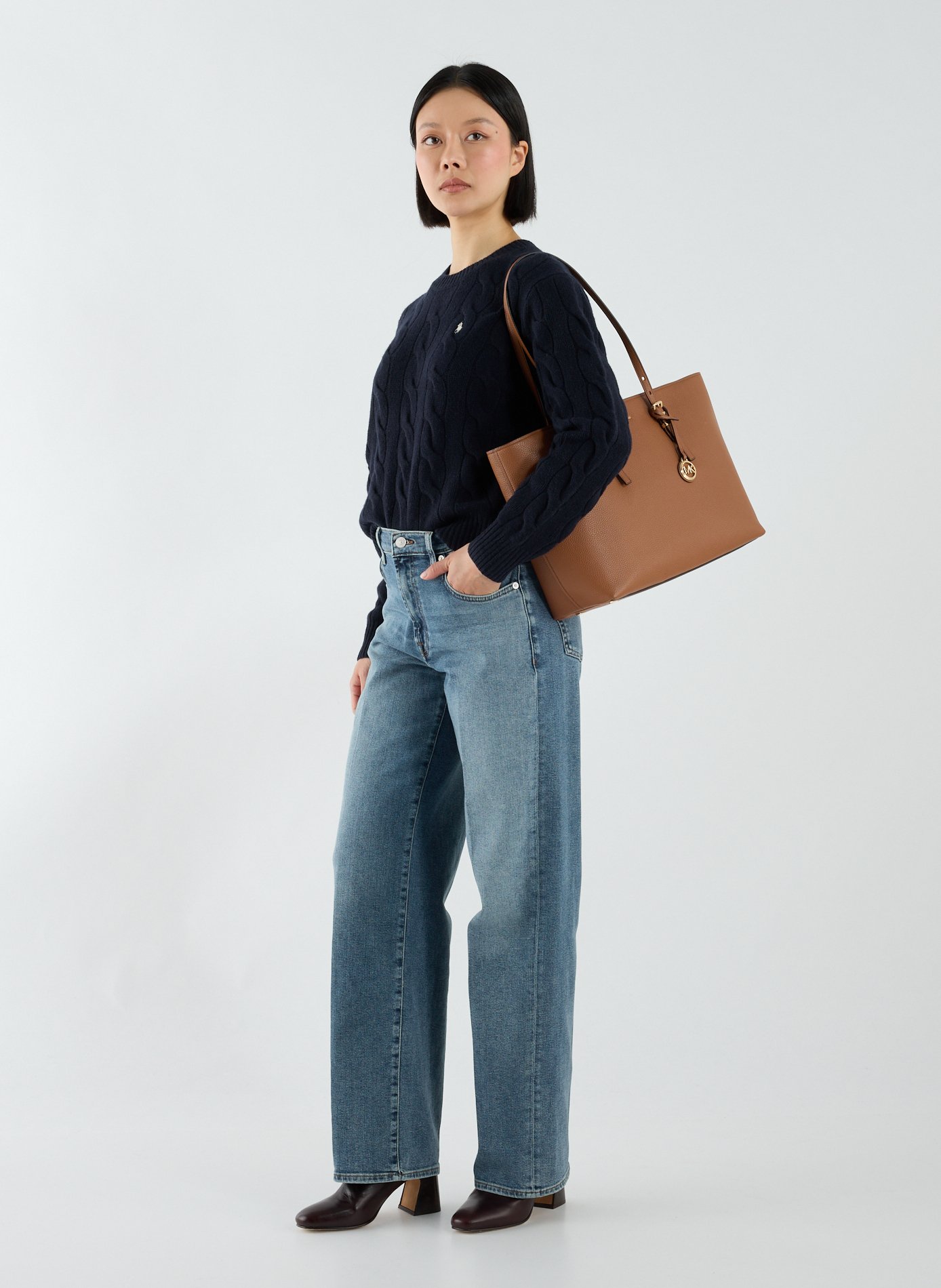 Sac cabas en cuir Grand Quinn MICHAEL KORS Marron