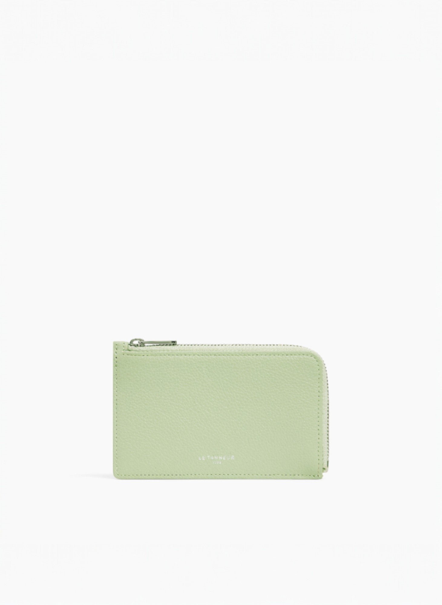 Porte cartes zippé emilie en cuir grainé LE TANNEUR Vert