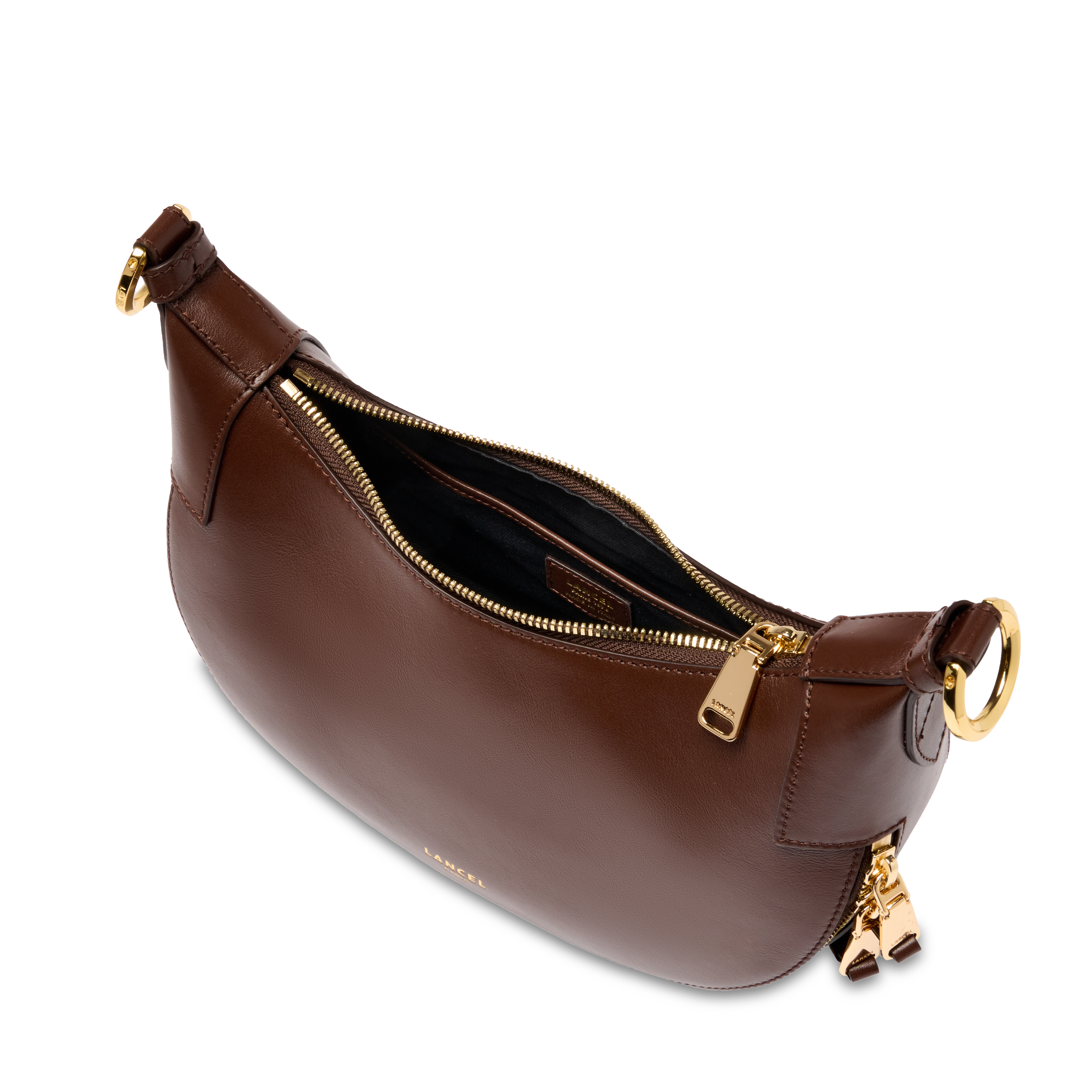 Sac hobo zippé s origami de lancel en cuir LANCEL Marron