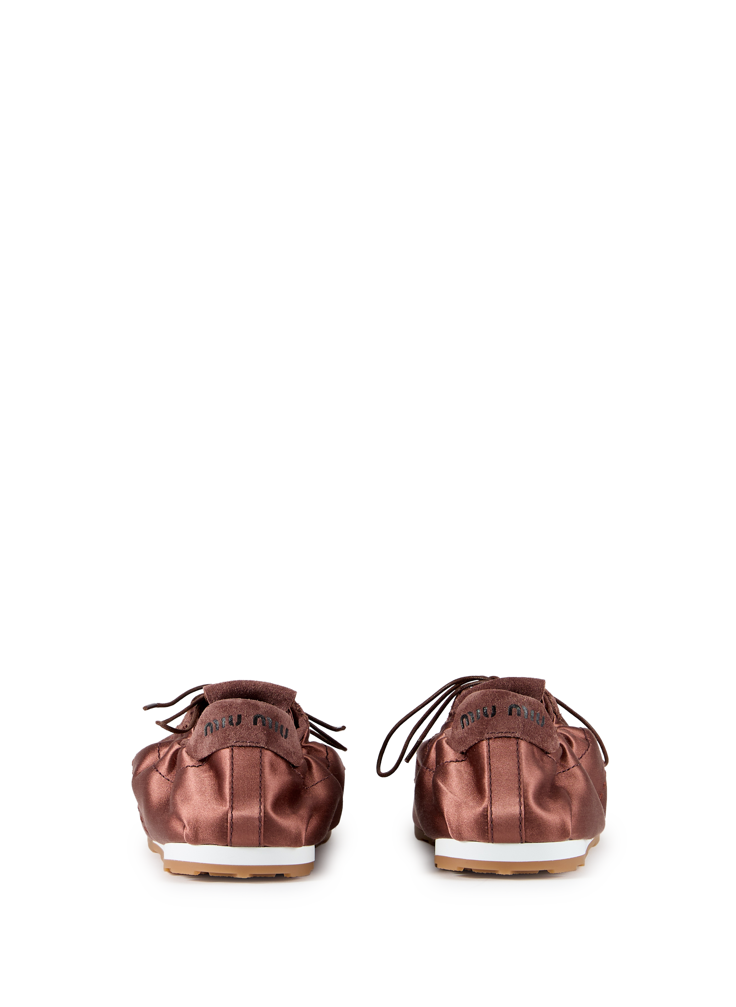 Silk Blend Lace Up Sneakers MIU MIU Brown