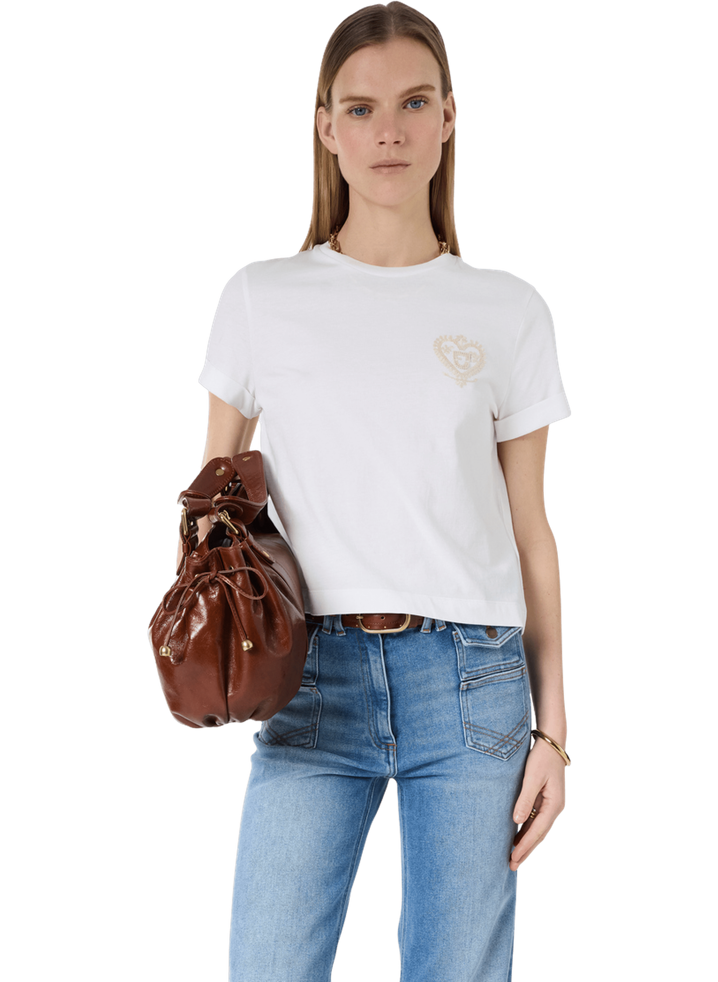 T-shirt en coton à blason brodé - melia GERARD DAREL Blanc