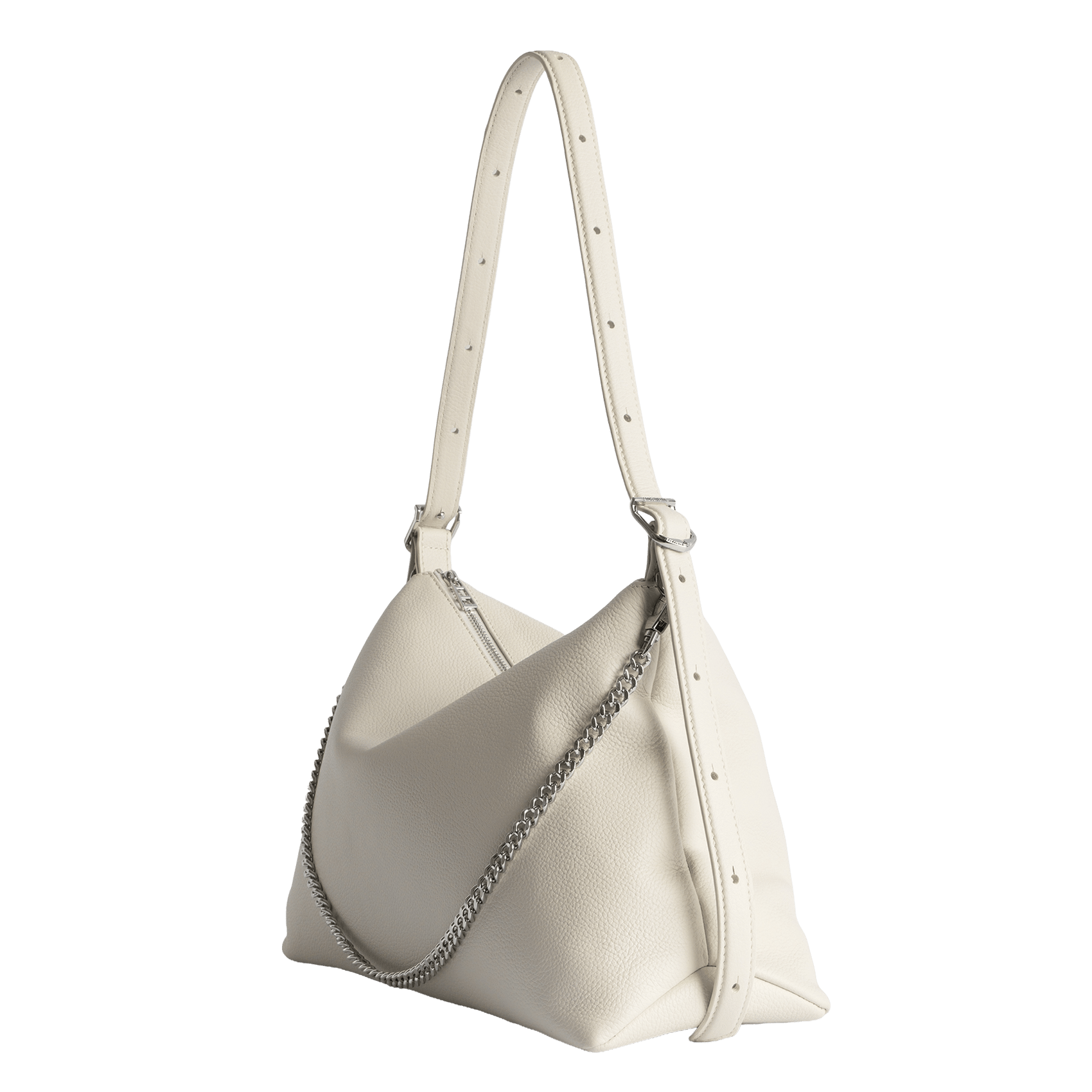 Sac porté épaule en cuir grainé jim ZADIG&VOLTAIRE Blanc