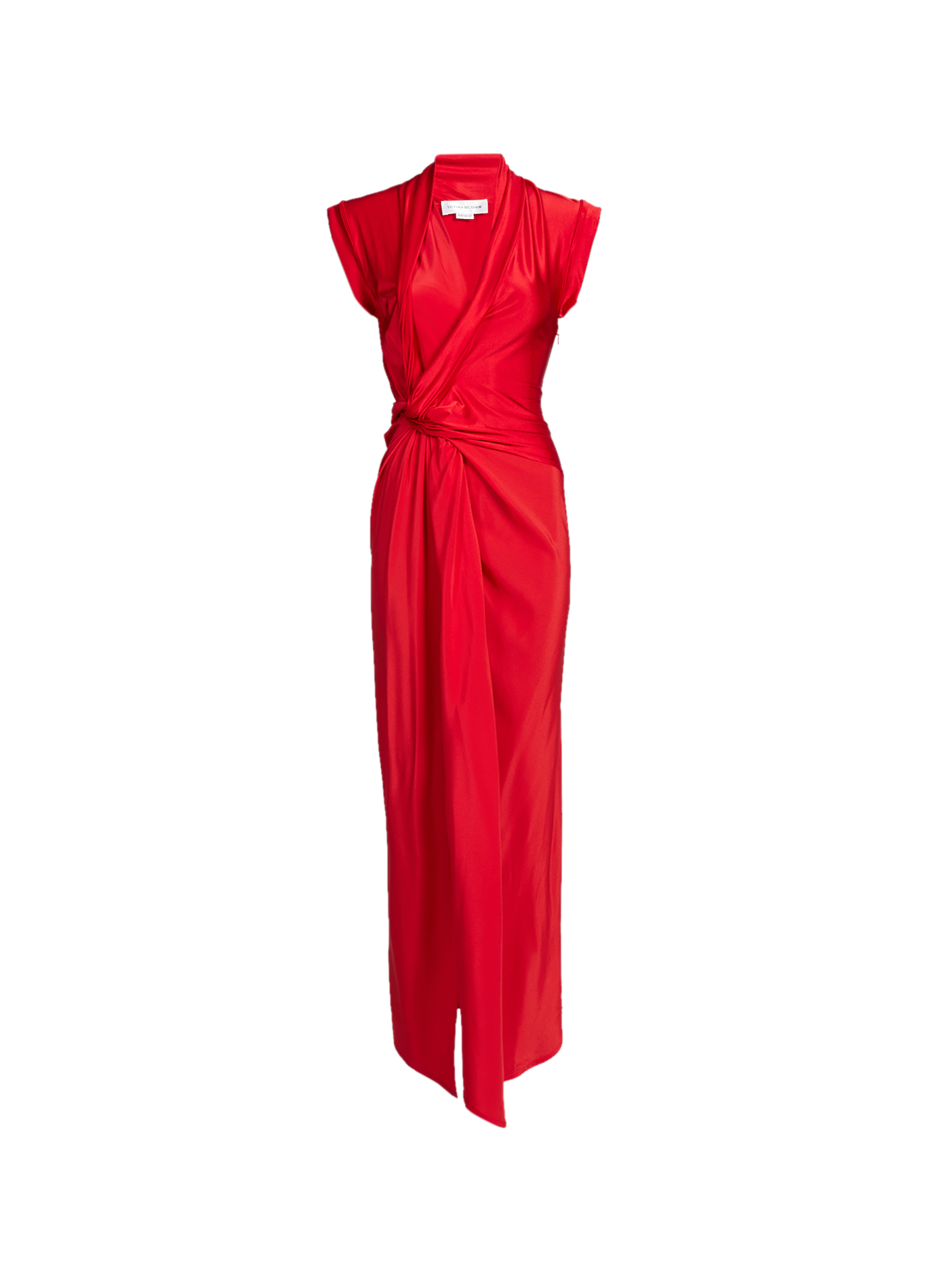 Robe longue cintrée en soie VICTORIA BECKHAM Red