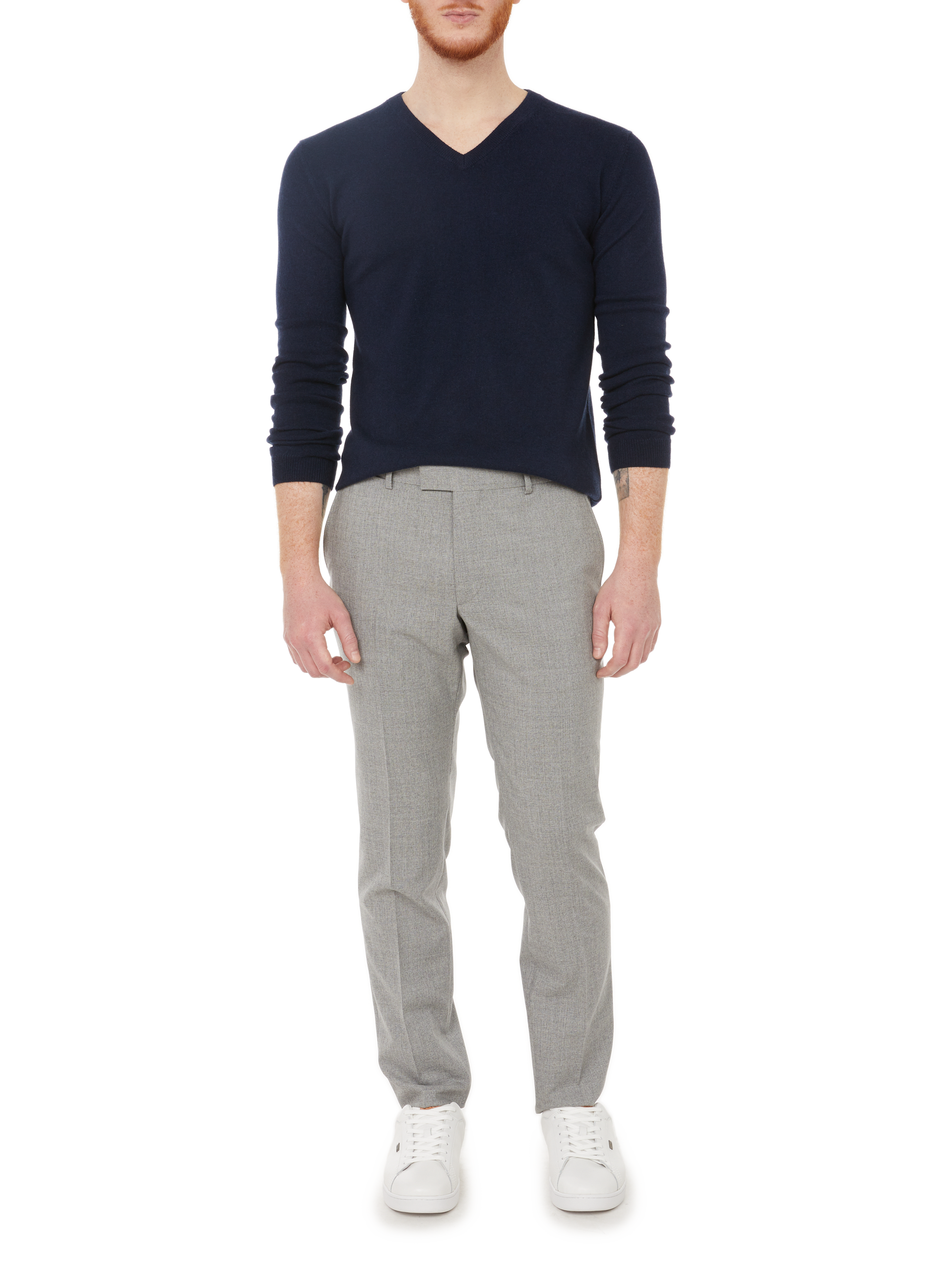 Pull col V en cachemire AU PRINTEMPS PARIS Bleu