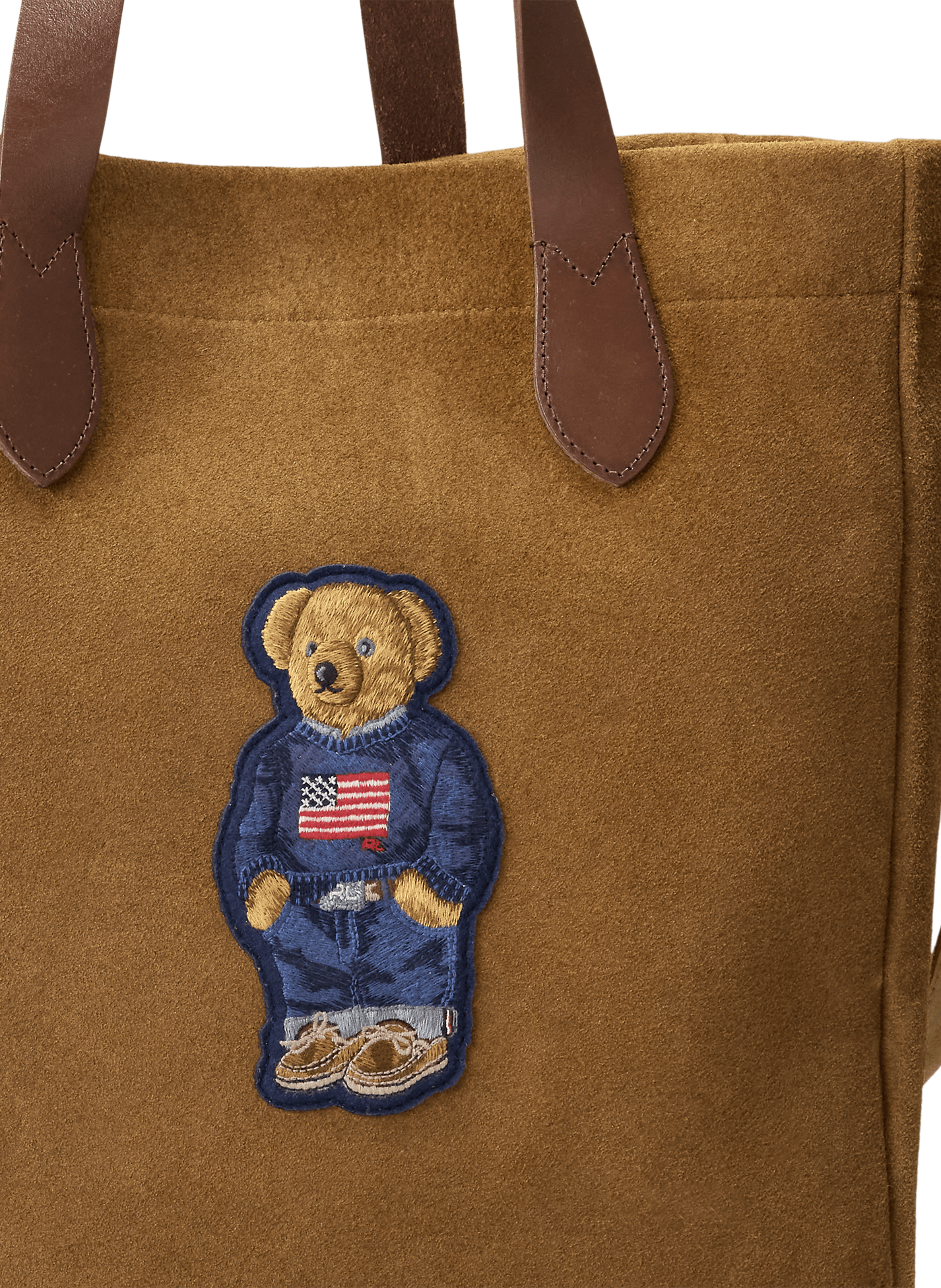 Sac cabas Polo Bear en daim texturé POLO RALPH LAUREN Beige