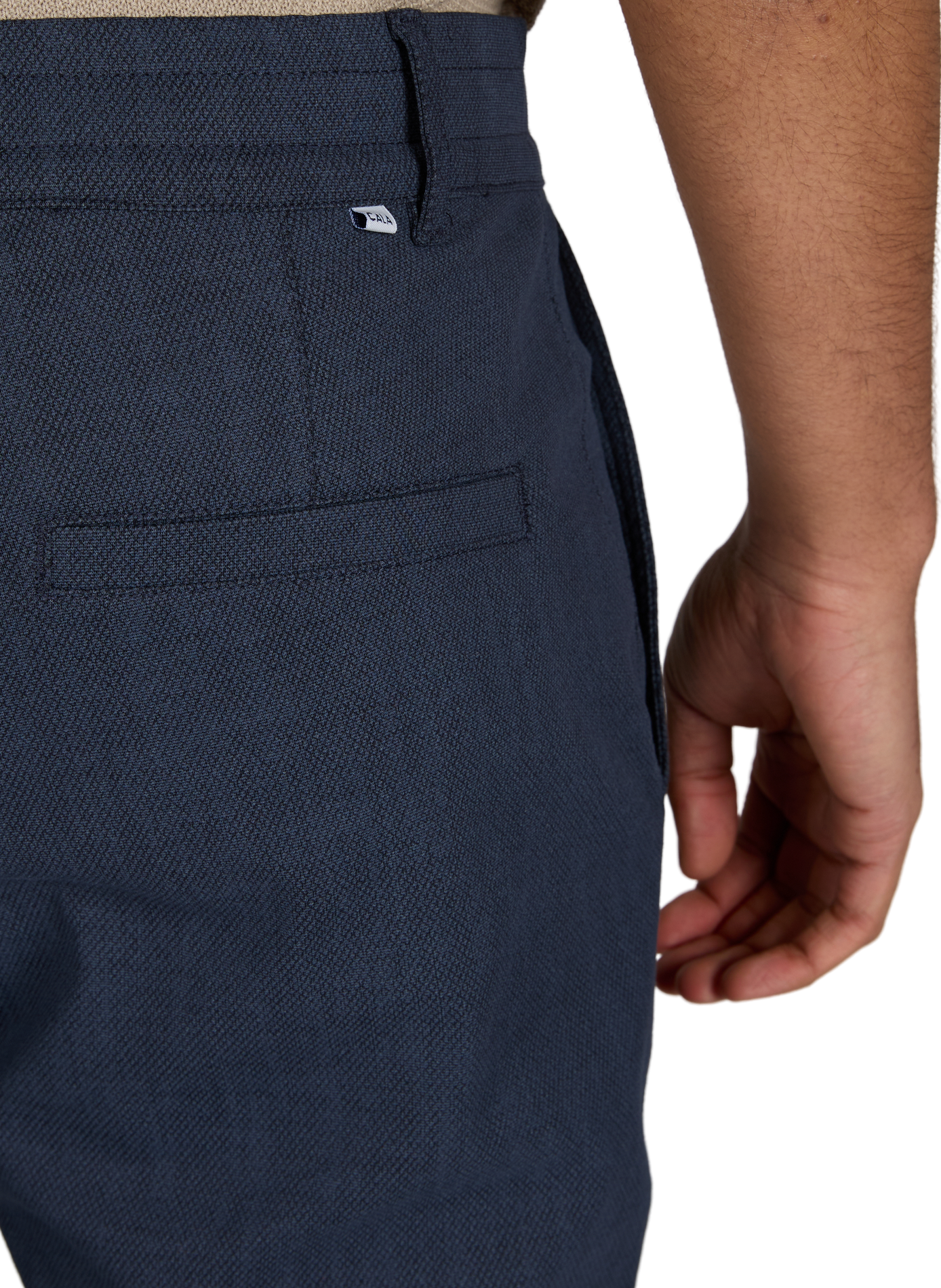 Slim Serge cotton blend pants 1789 CALA Blue