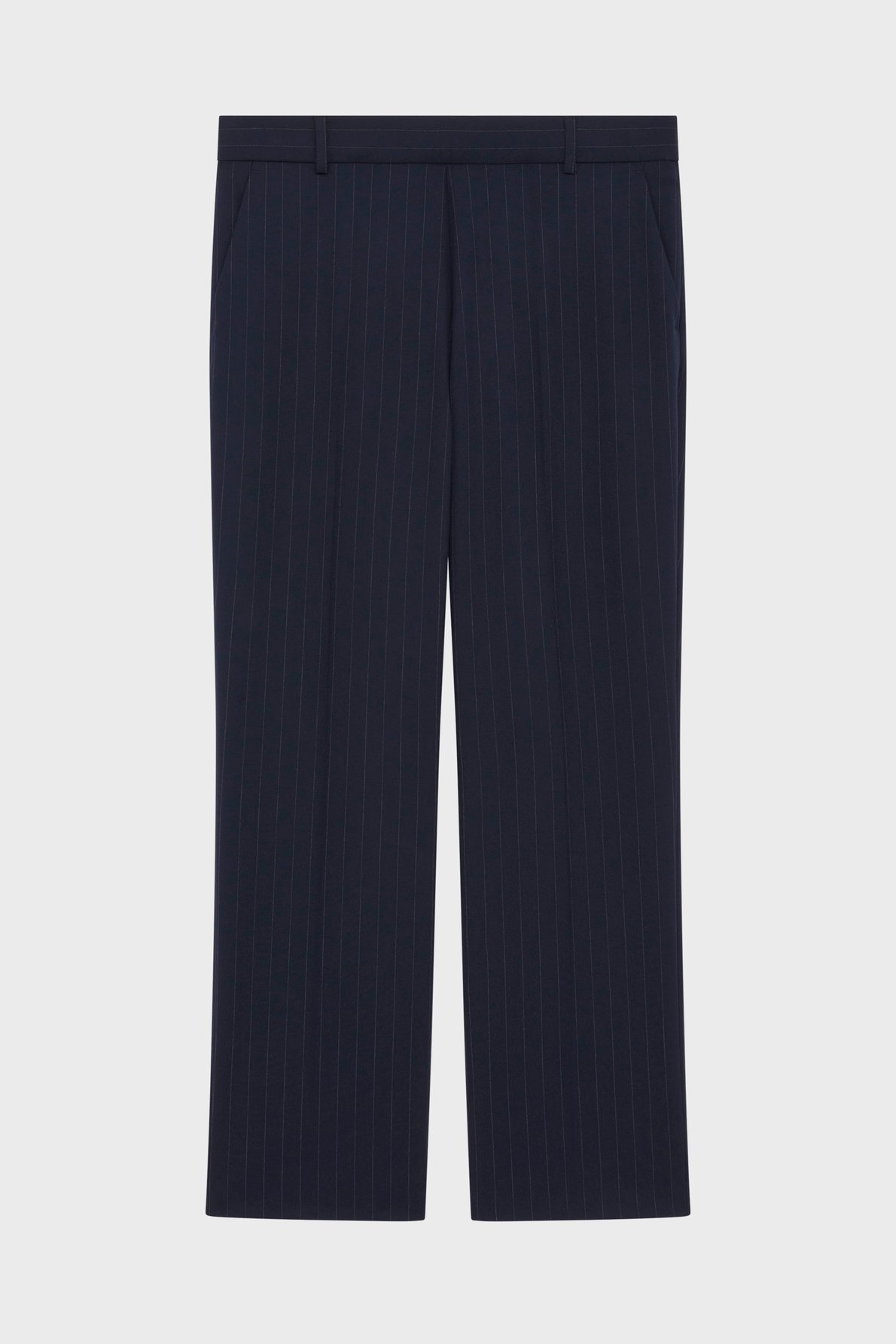 Pantalon droit de tailleur à fines rayures - brune PABLO Bleu