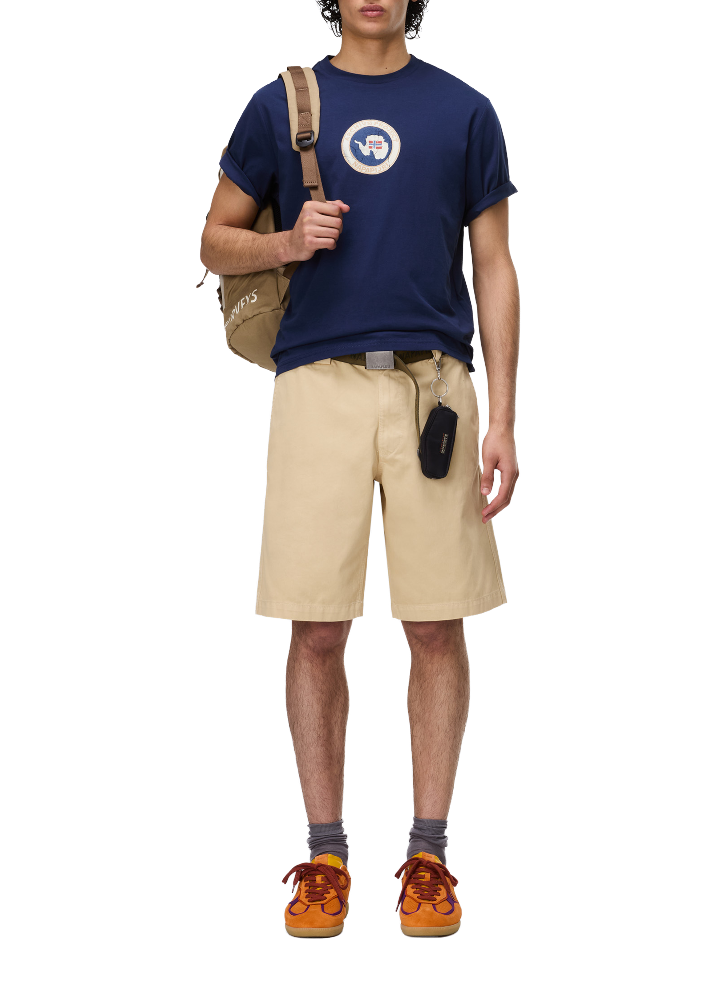 T-shirt imprimé Phos en coton NAPAPIJRI Bleu