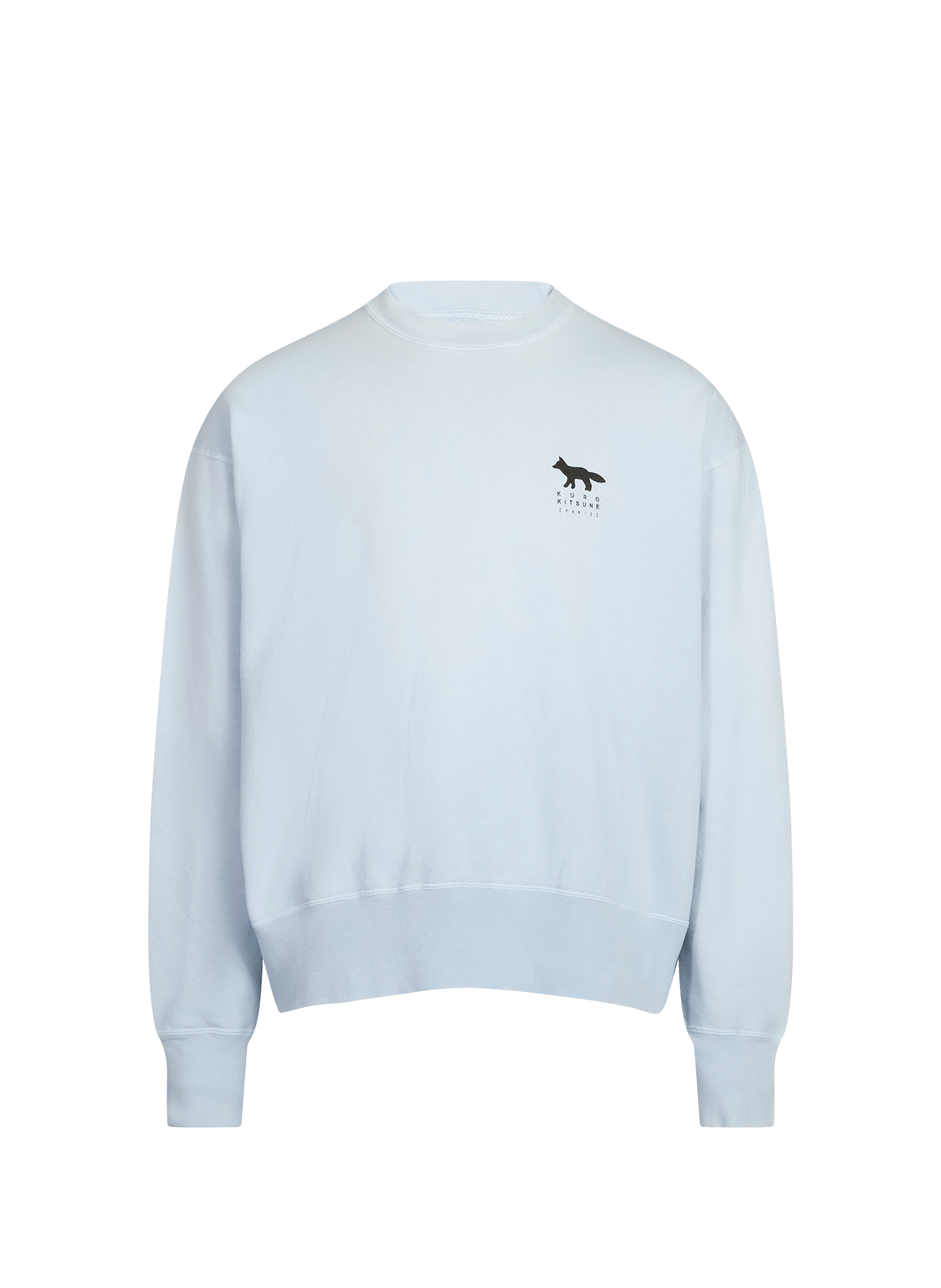 Round neck cotton logo sweatshirt MAISON KITSUNÉ Blue