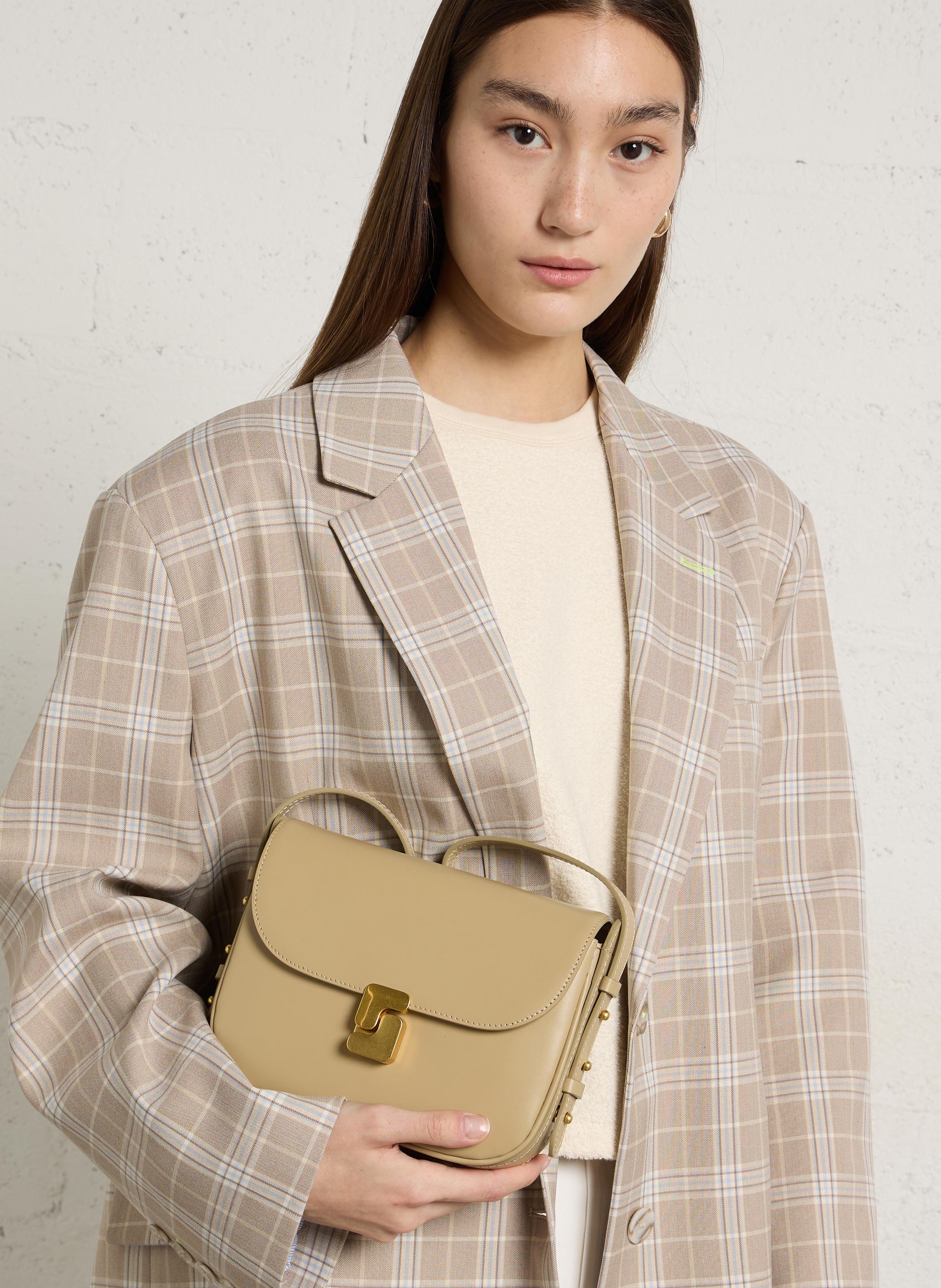 Sac bandoulière en cuir bellissima mini SOEUR Beige