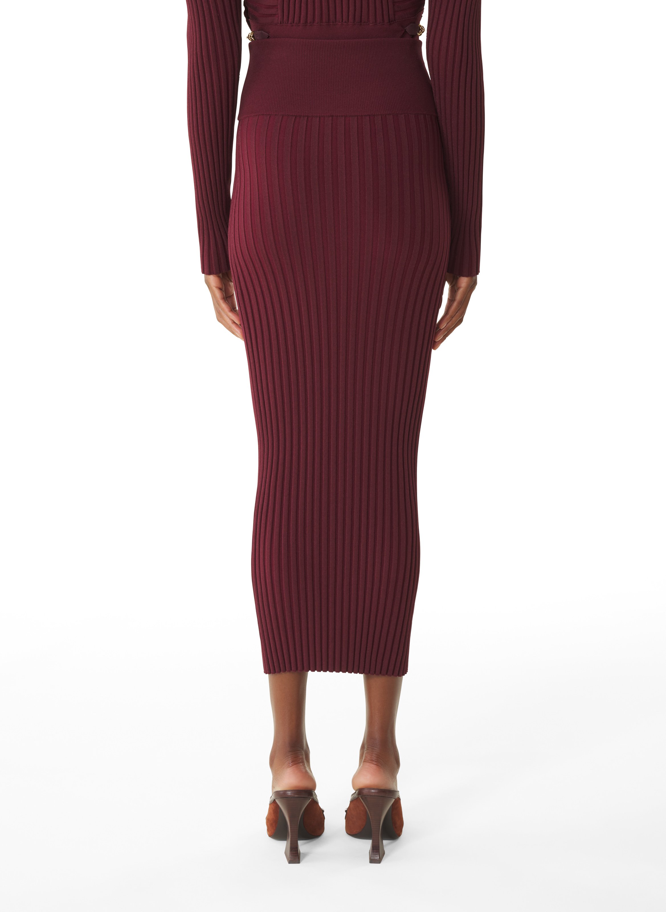 Jupe midi en viscose LANVIN Rouge