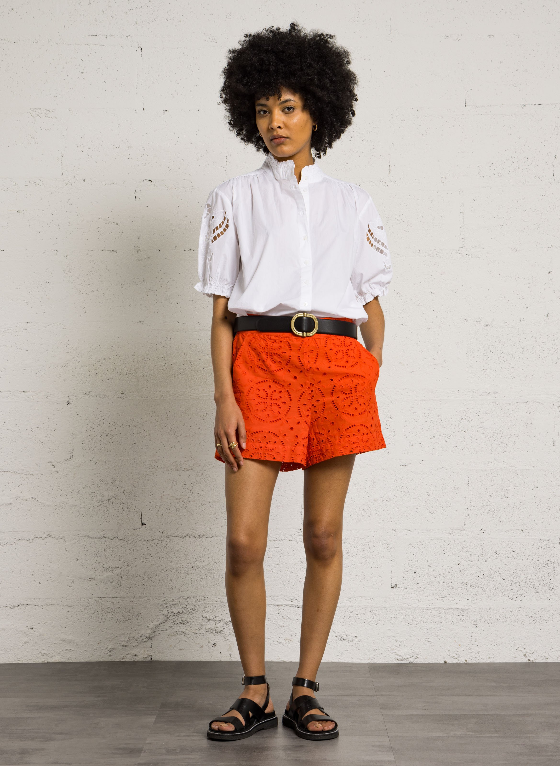 Short droit en coton tanya MAISON 123 Rouge