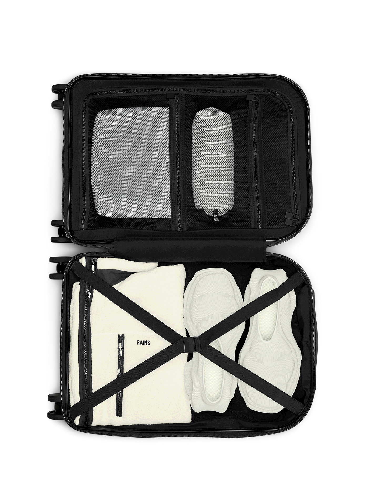 Valise cabine imperméable à quatre roues RAINS Noir