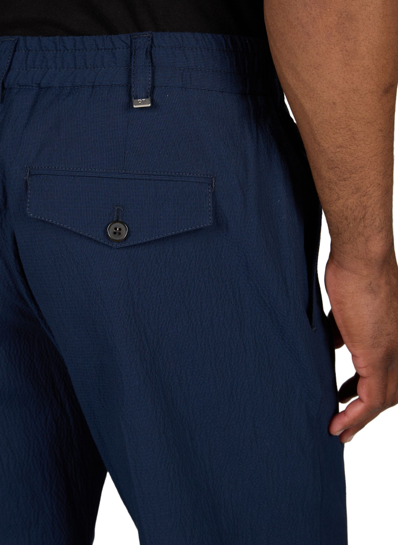 Slim pants with elastic waist in cotton PT01 Blue